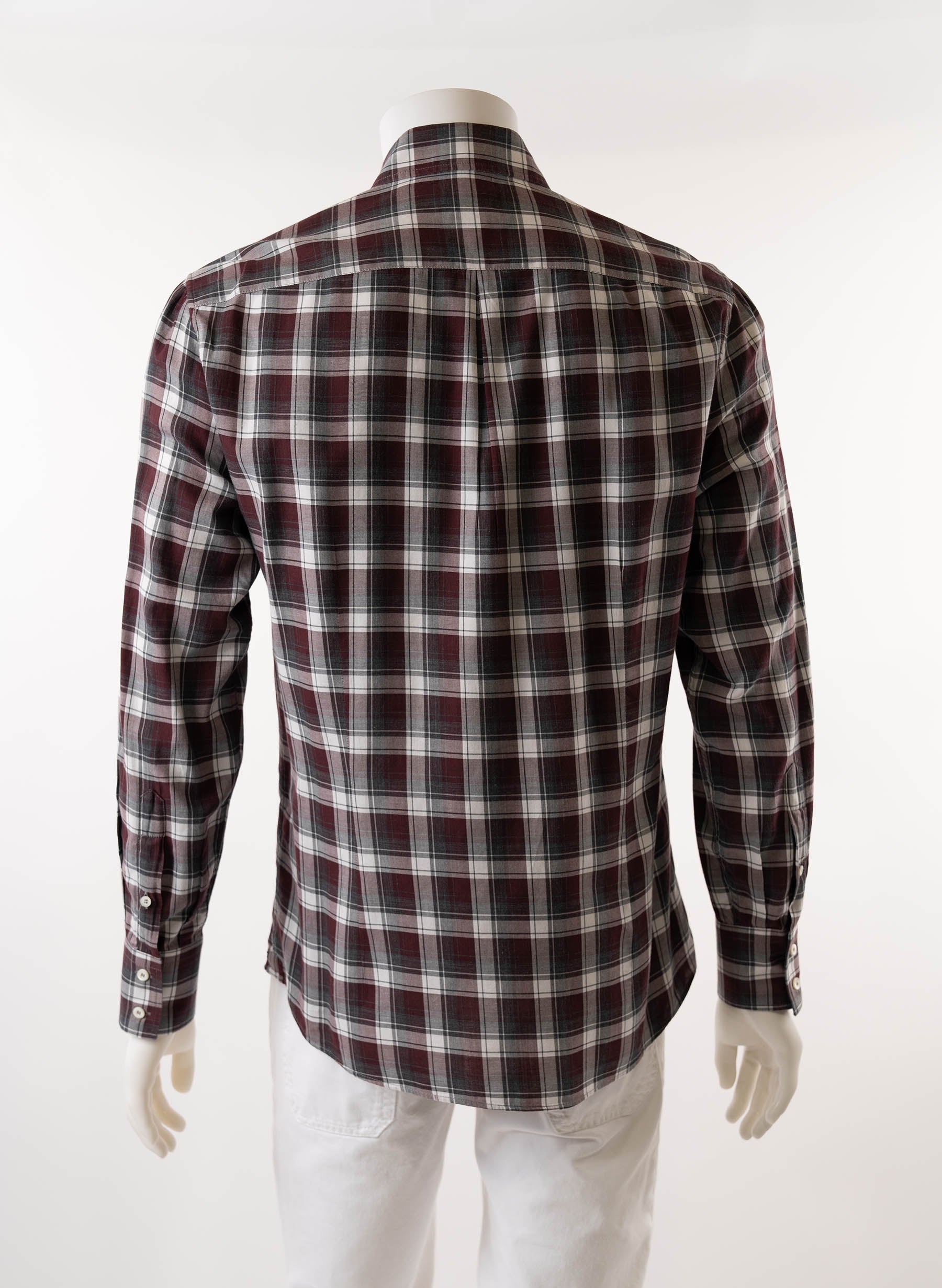 Brunello Cucinelli Plaid Print Long Sleeve Shirt