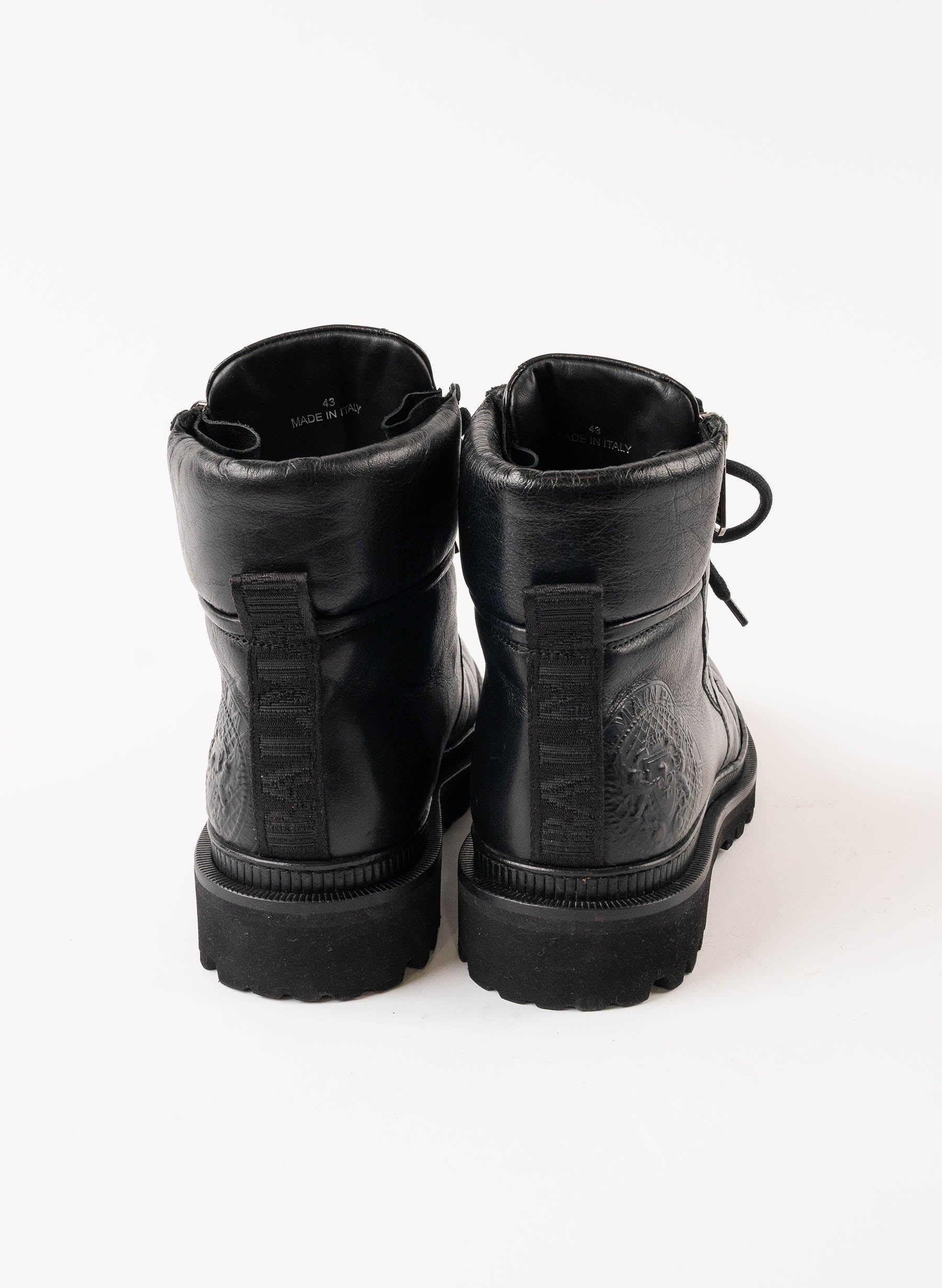 Balmain Army Ranger Logo-Embossed Leather Combat Boots