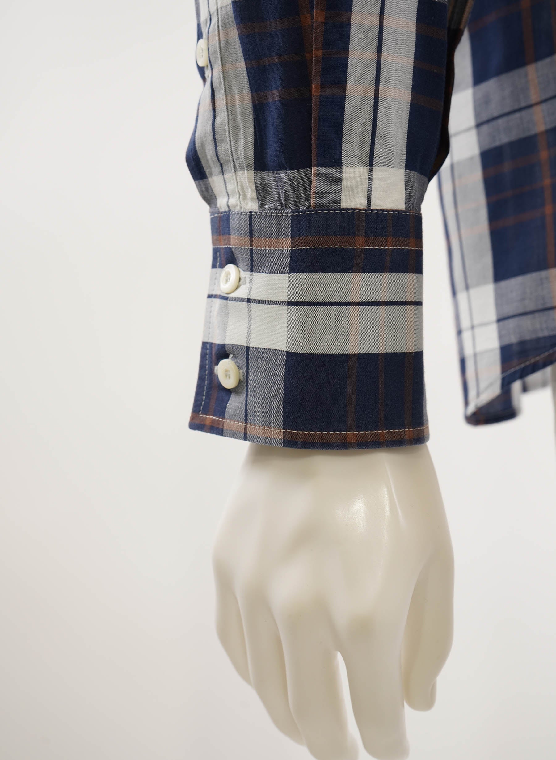 Brunello Cucinelli Plaid Print Long Sleeve Shirt