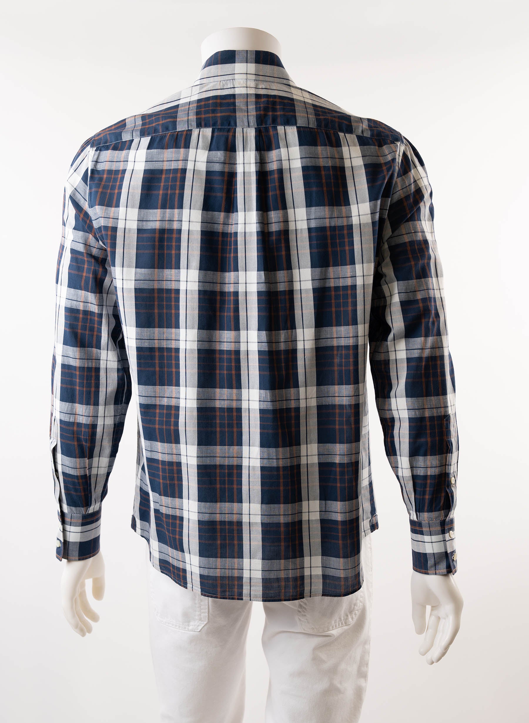 Brunello Cucinelli Plaid Print Long Sleeve Shirt