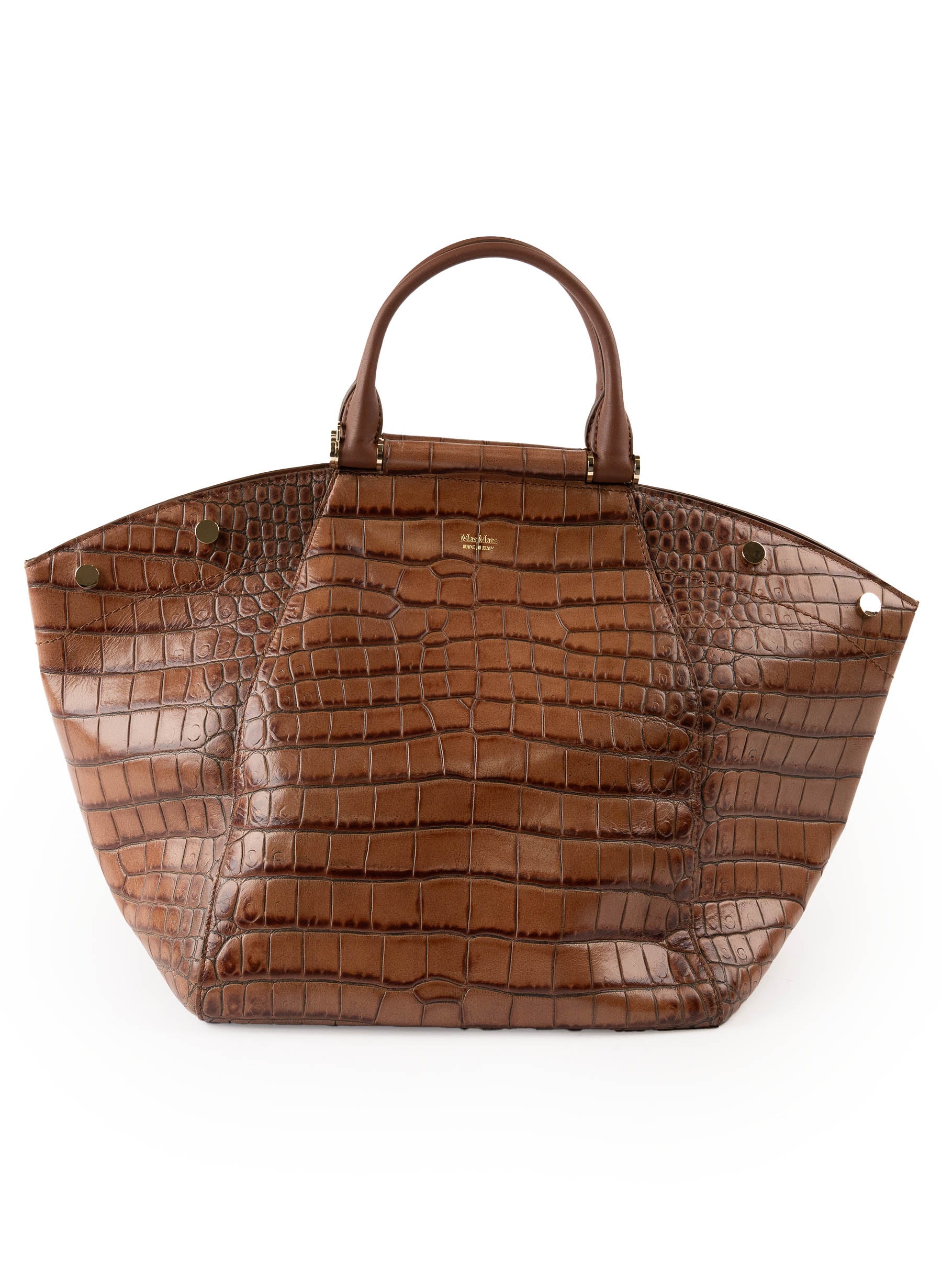 MAXMARA Anita S2 Croc Embossed Leather Bag