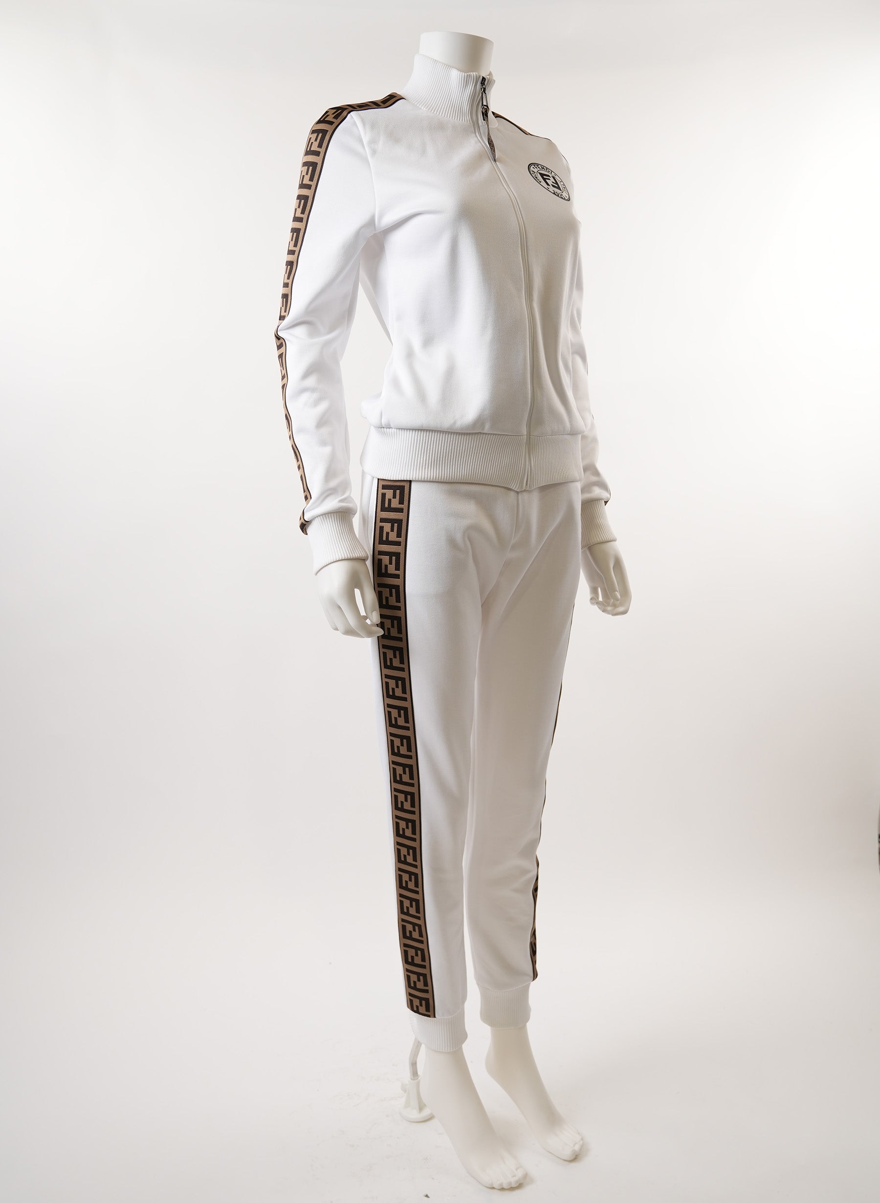 Fendi White Cotton Logo Tracksuit