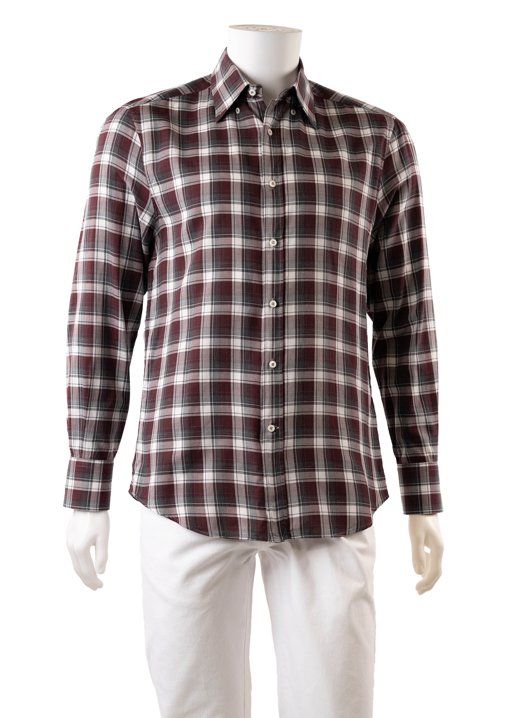 Brunello Cucinelli Plaid Print Long Sleeve Shirt