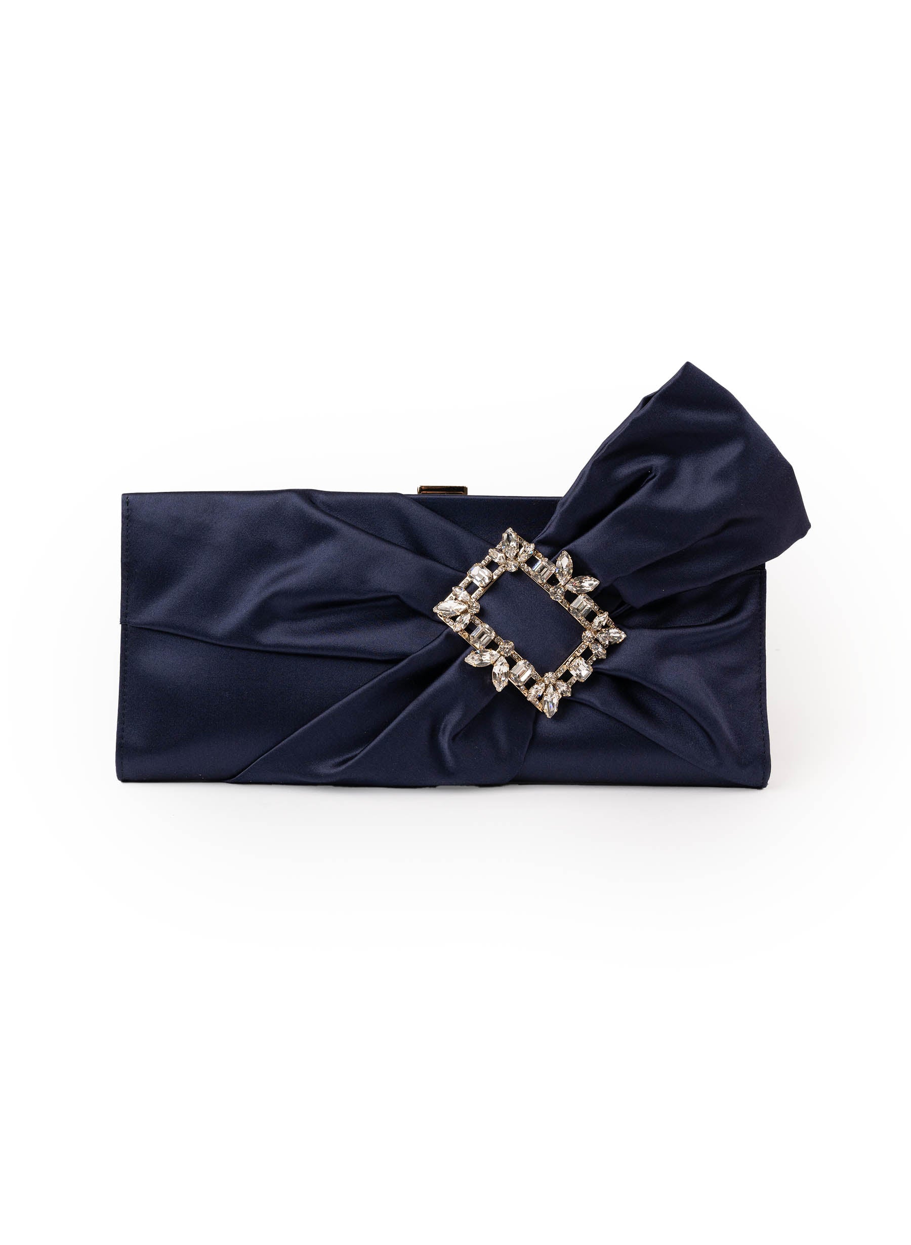 Roger Vivier Broche Drape Satin Clutch