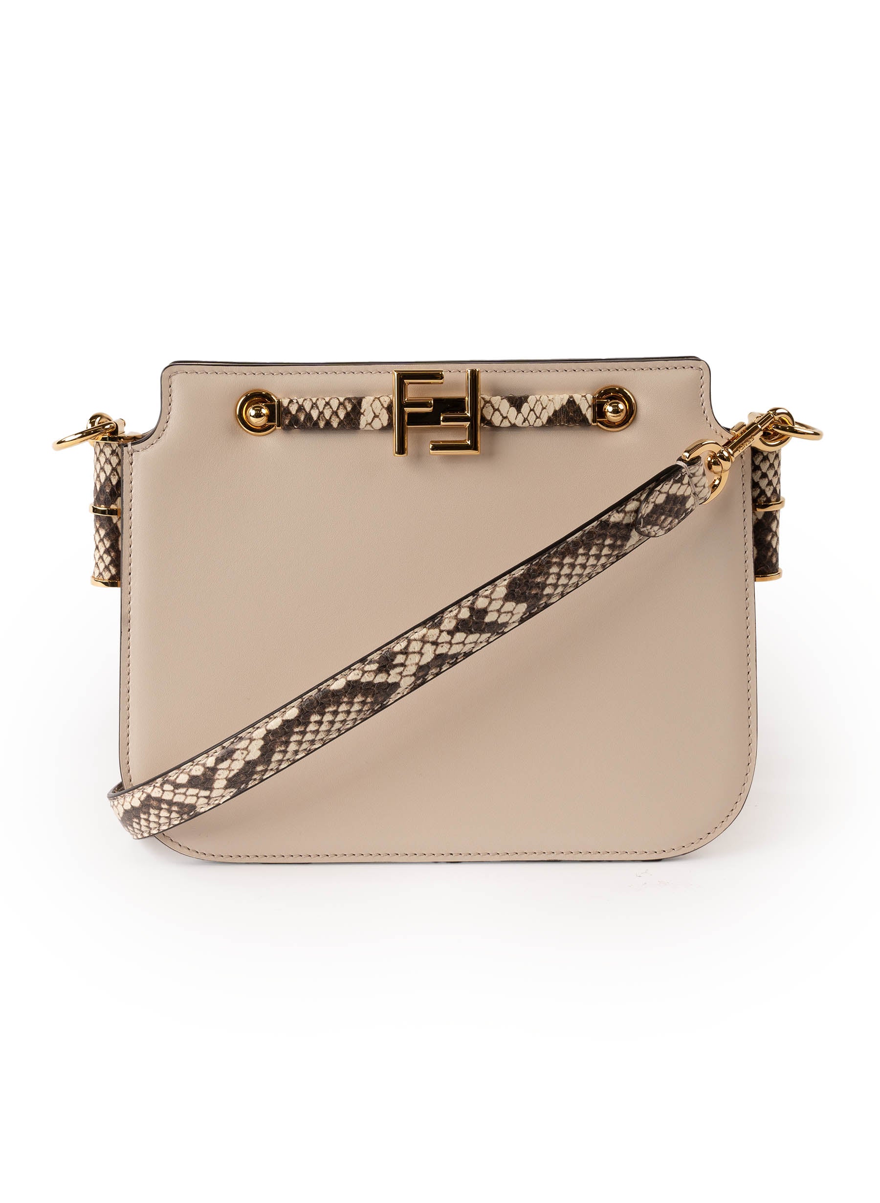 Fendi Touch Snake-Print Calfskin Shoulder Bag