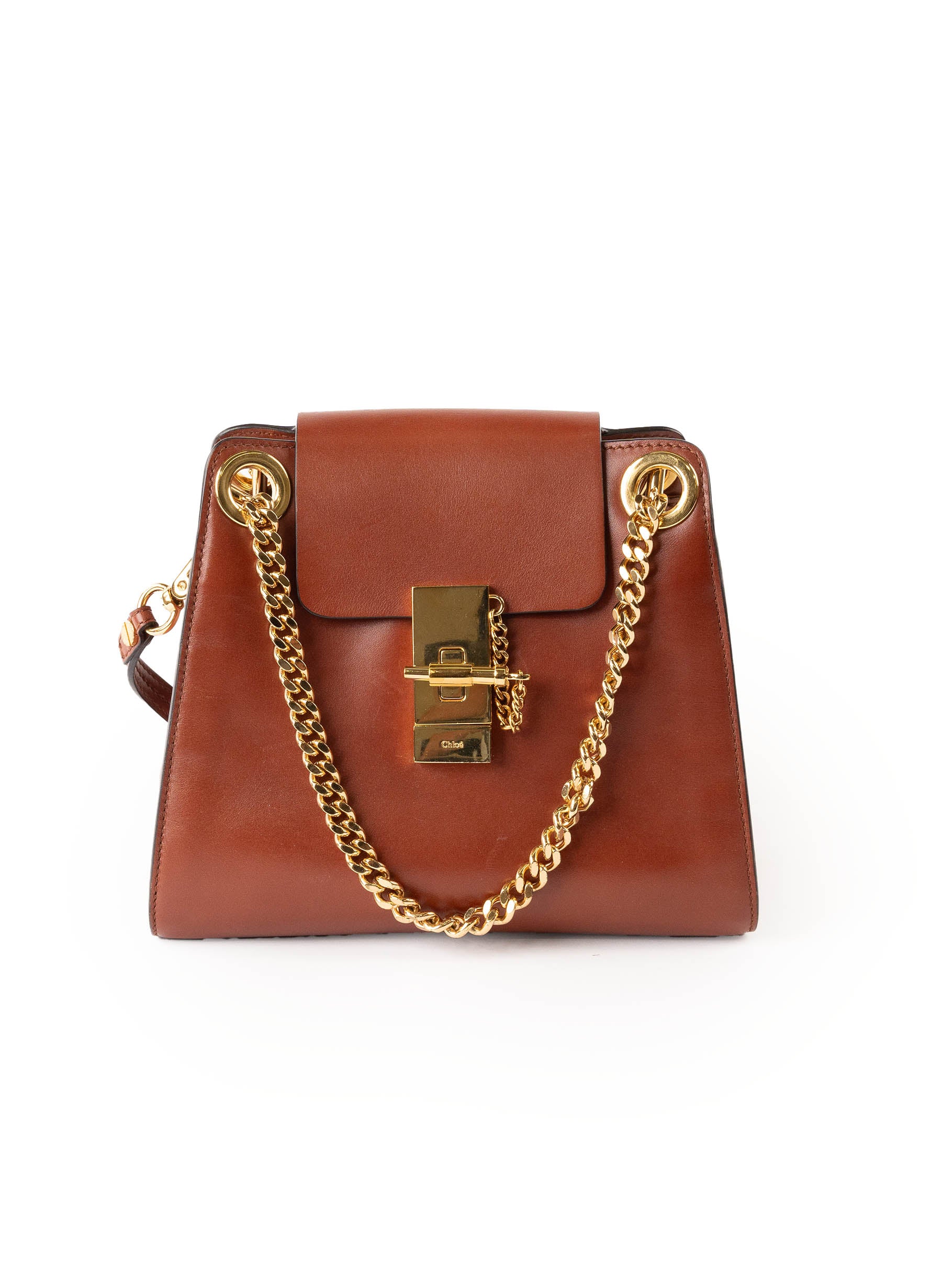 Chloe Annie Shoulder Bag in Brown Leather