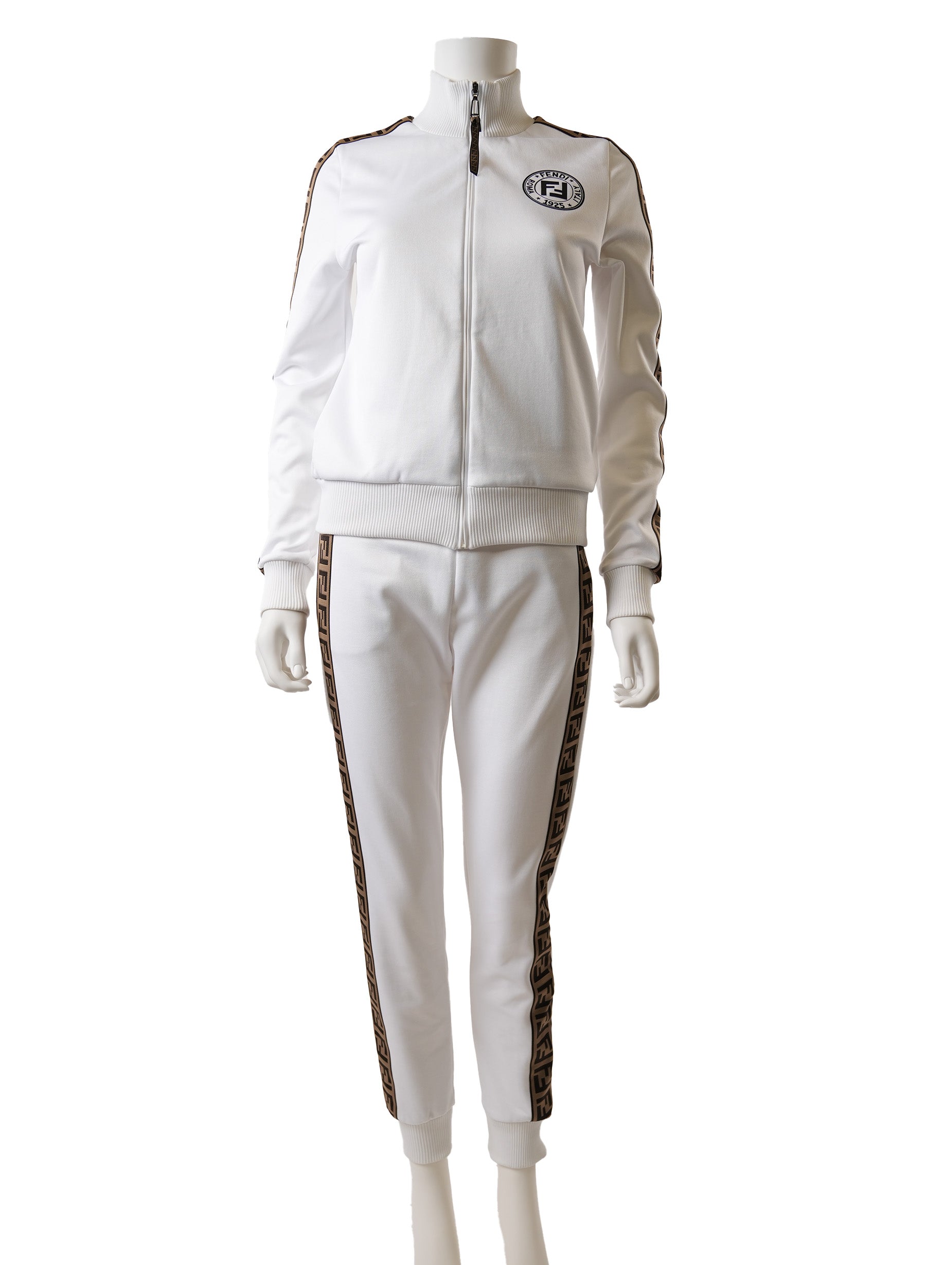 Fendi White Cotton Logo Tracksuit