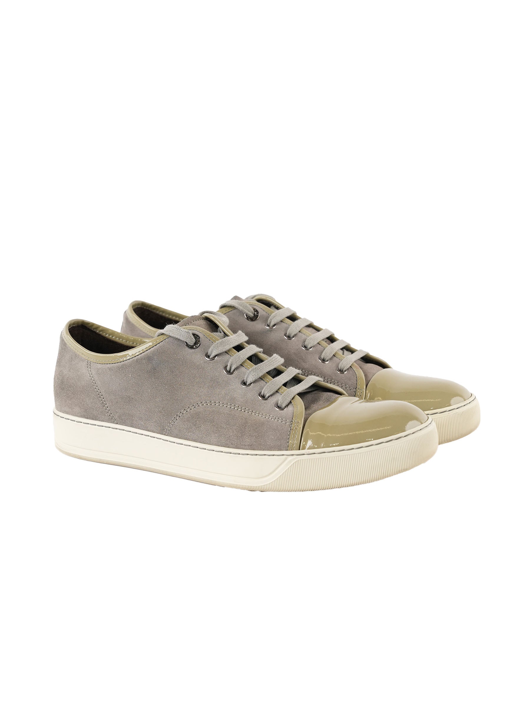 Lanvin Patent and Suede Low Top Sneakers