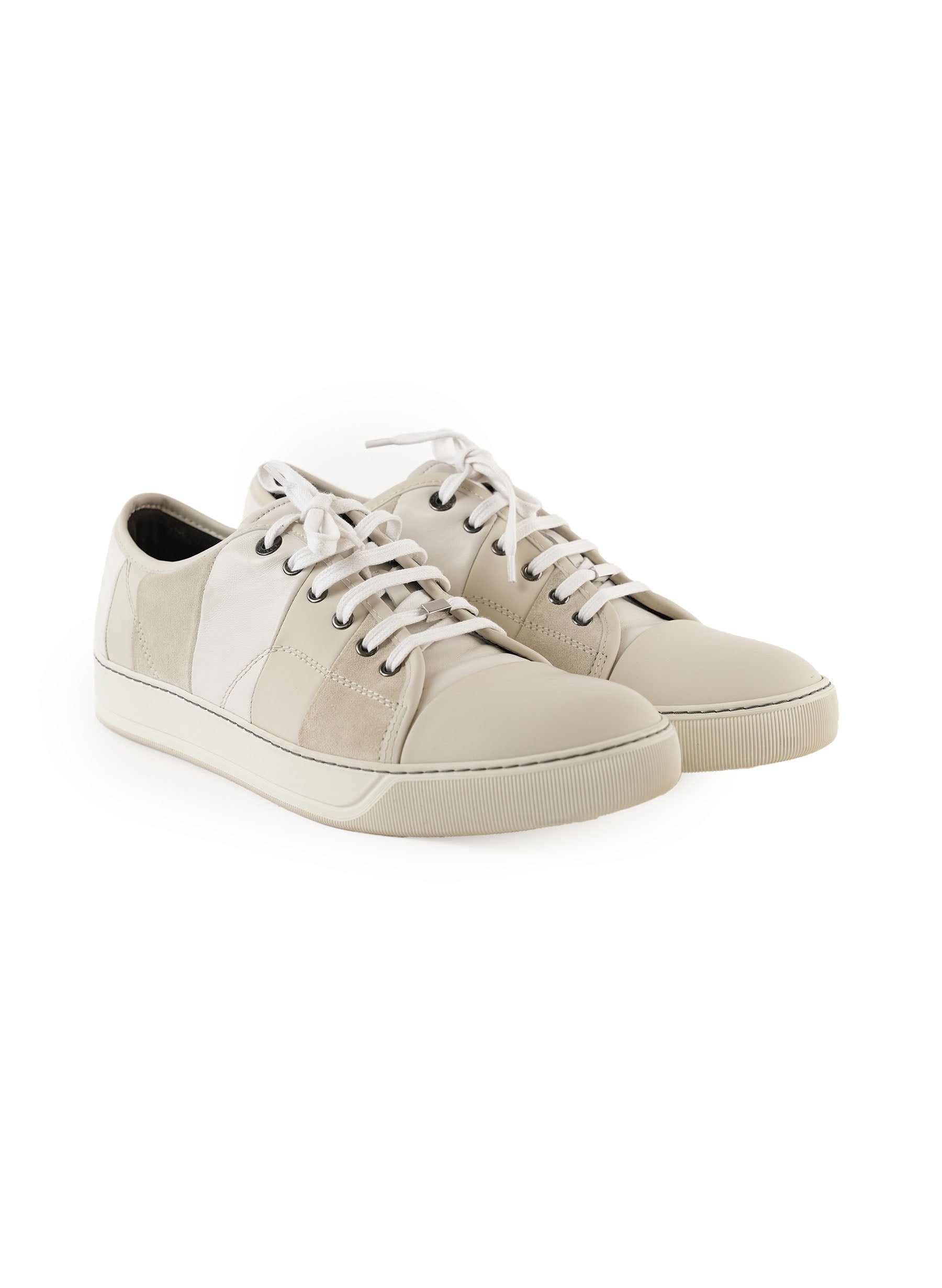 Lanvin Striped Leather Low-Top Sneaker