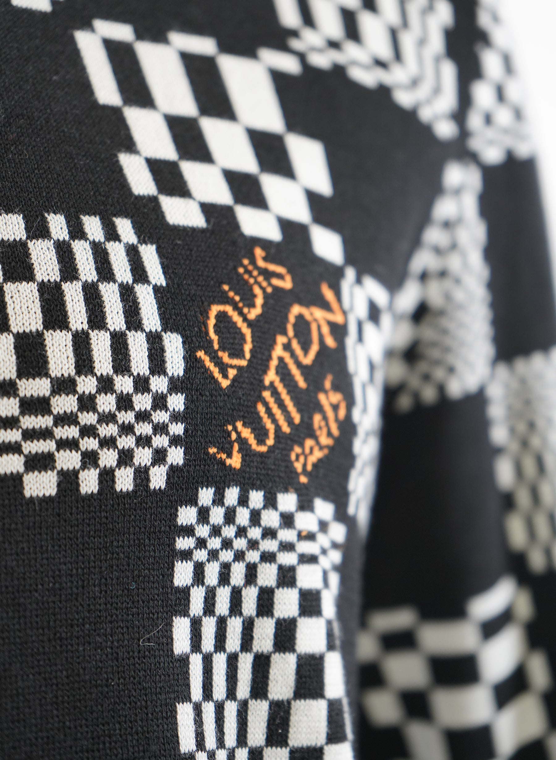 Louis Vuitton 2021 Damier Distorted Jacquard Pullover