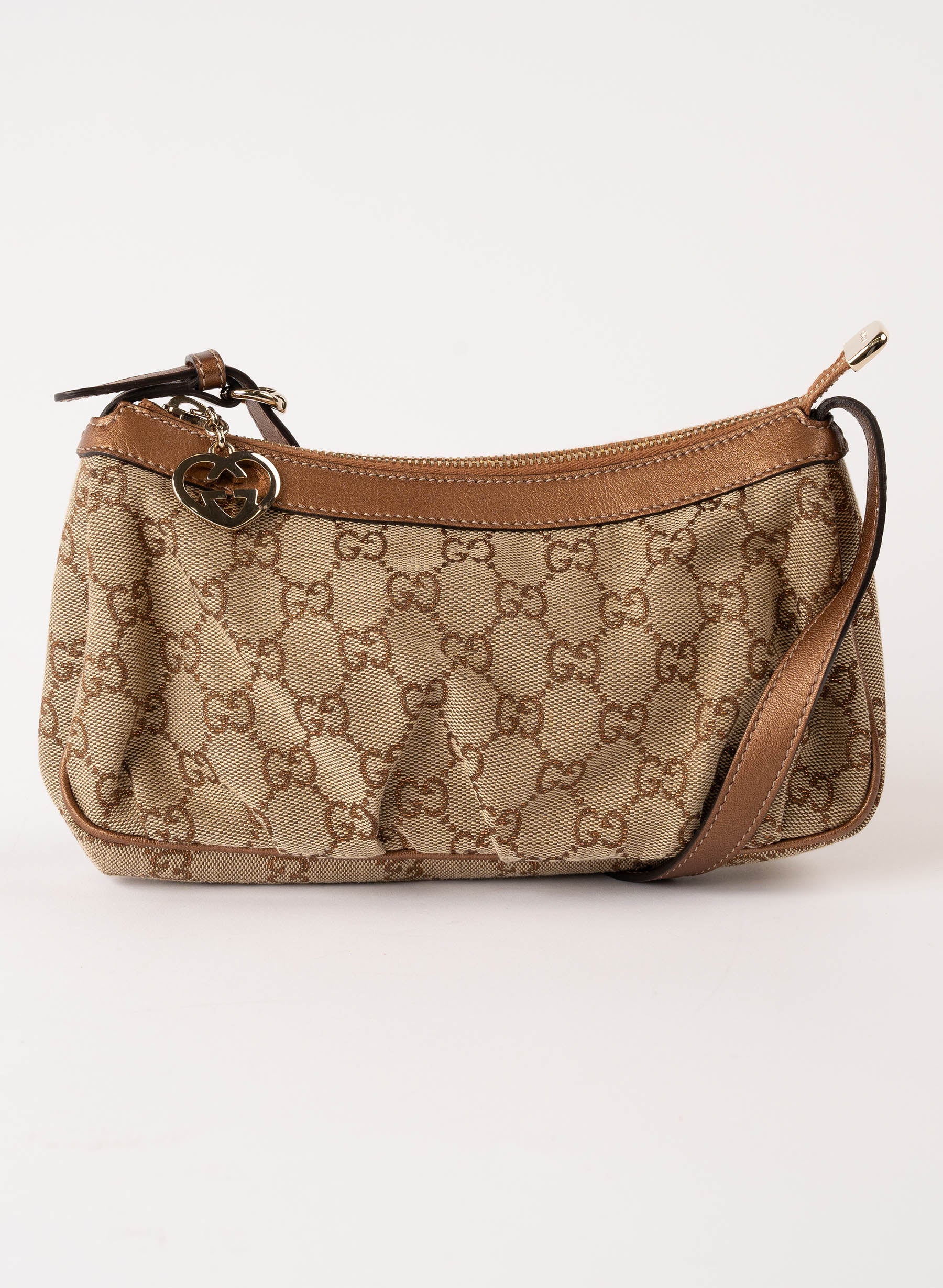 Gucci Heart GG Charm Pochette Bronze