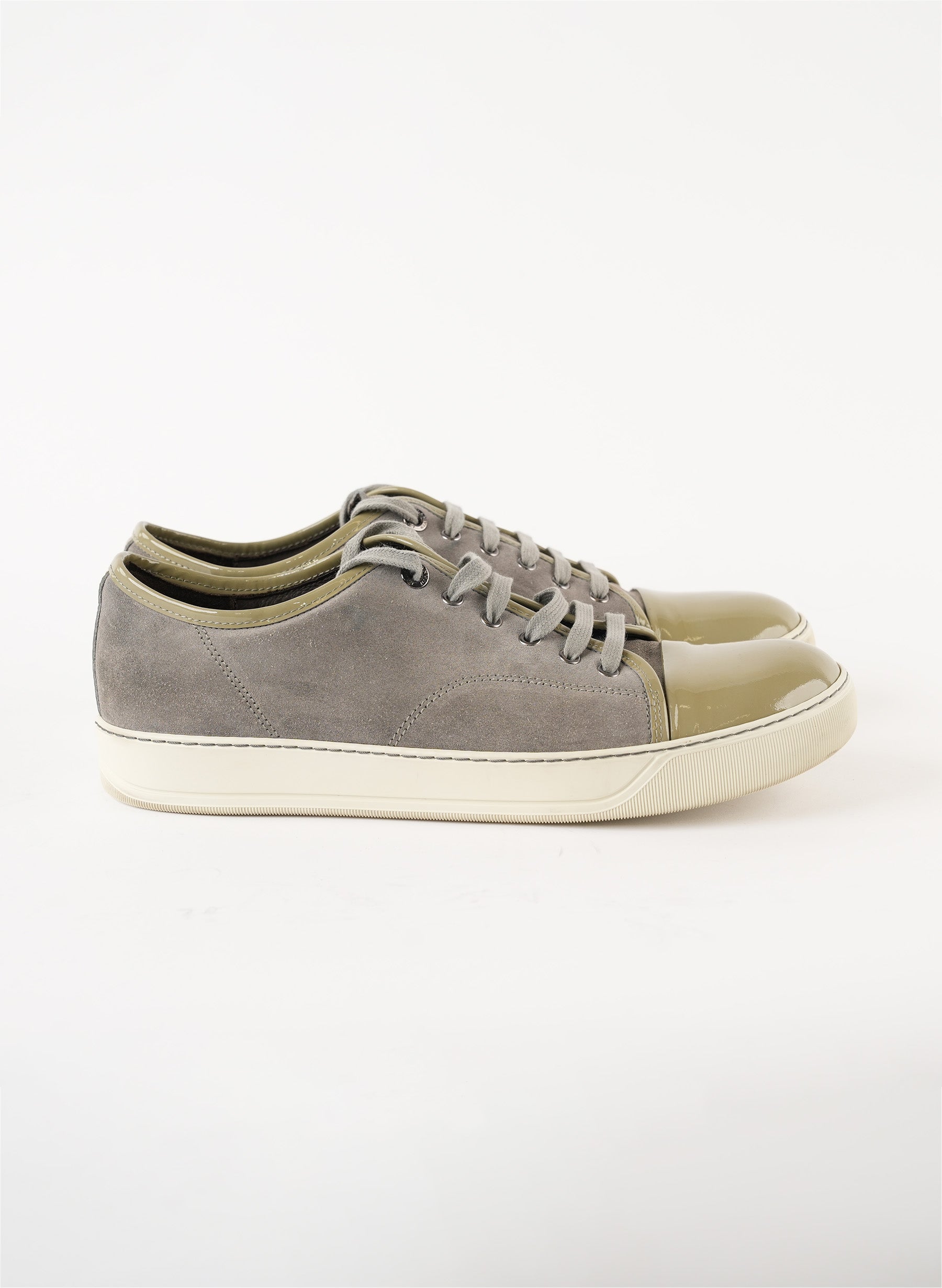 Lanvin Patent and Suede Low Top Sneakers