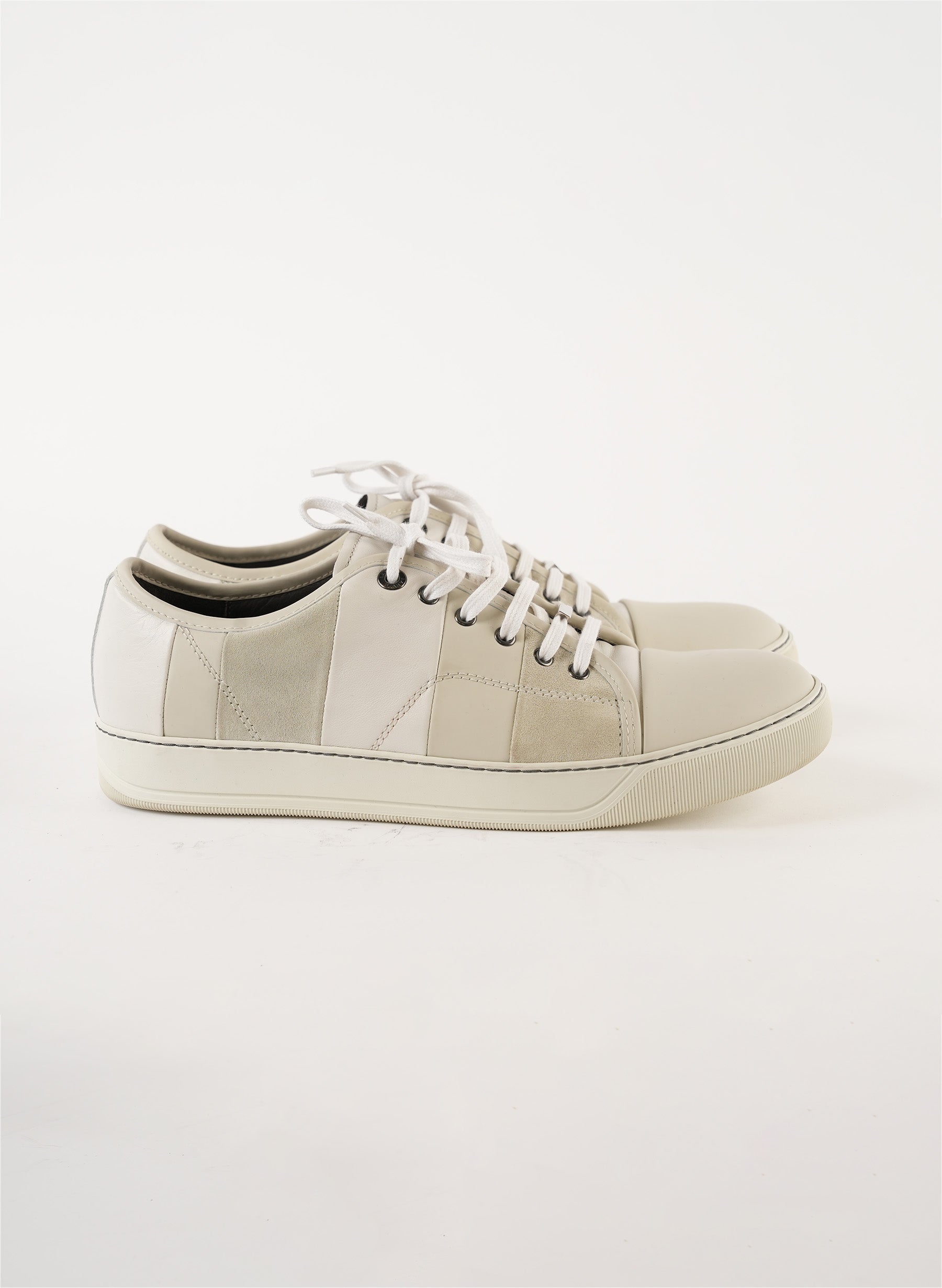 Lanvin Striped Leather Low-Top Sneaker