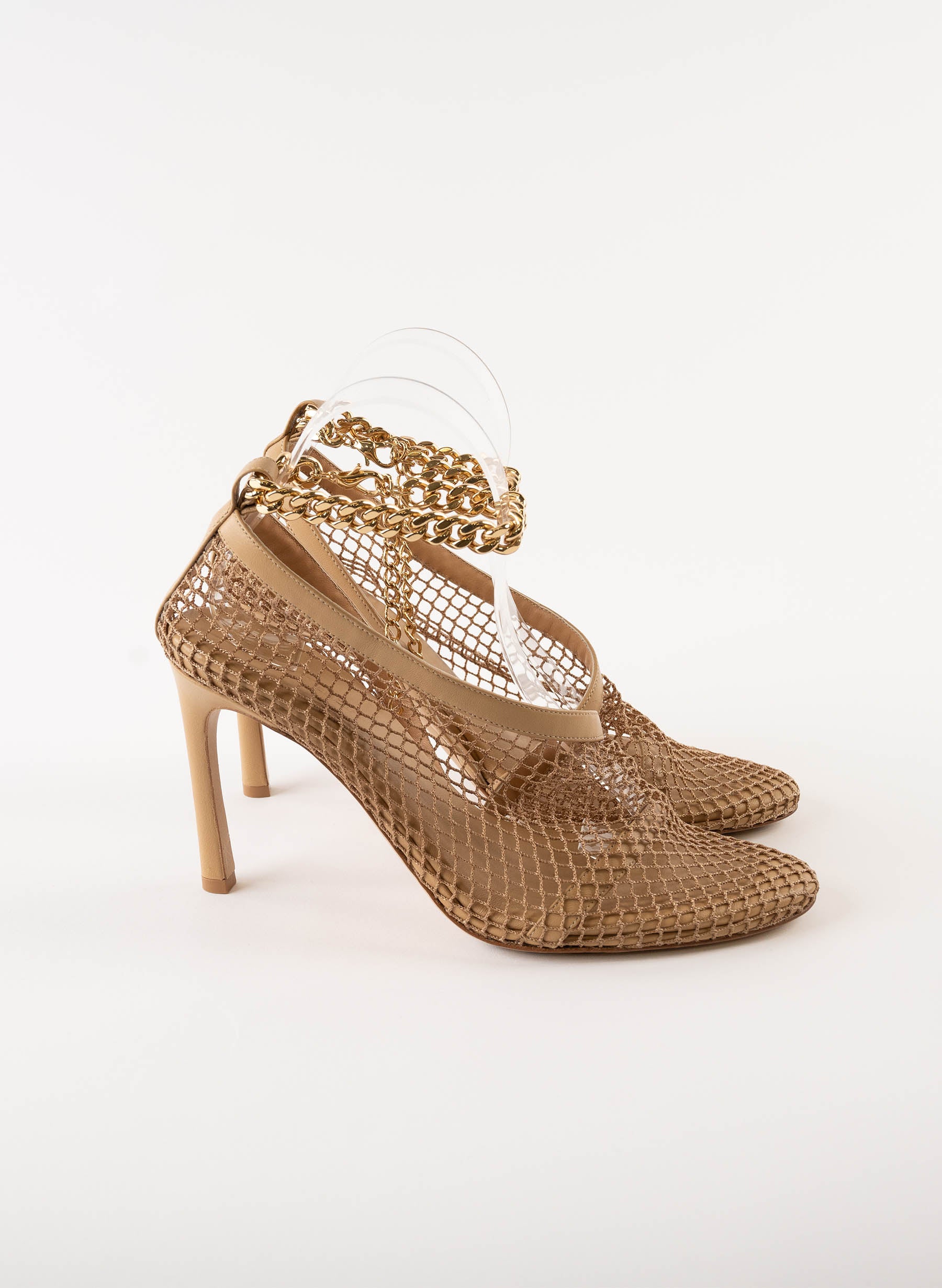 Bottega Veneta Mesh Nappa Chunky Chain Sandals