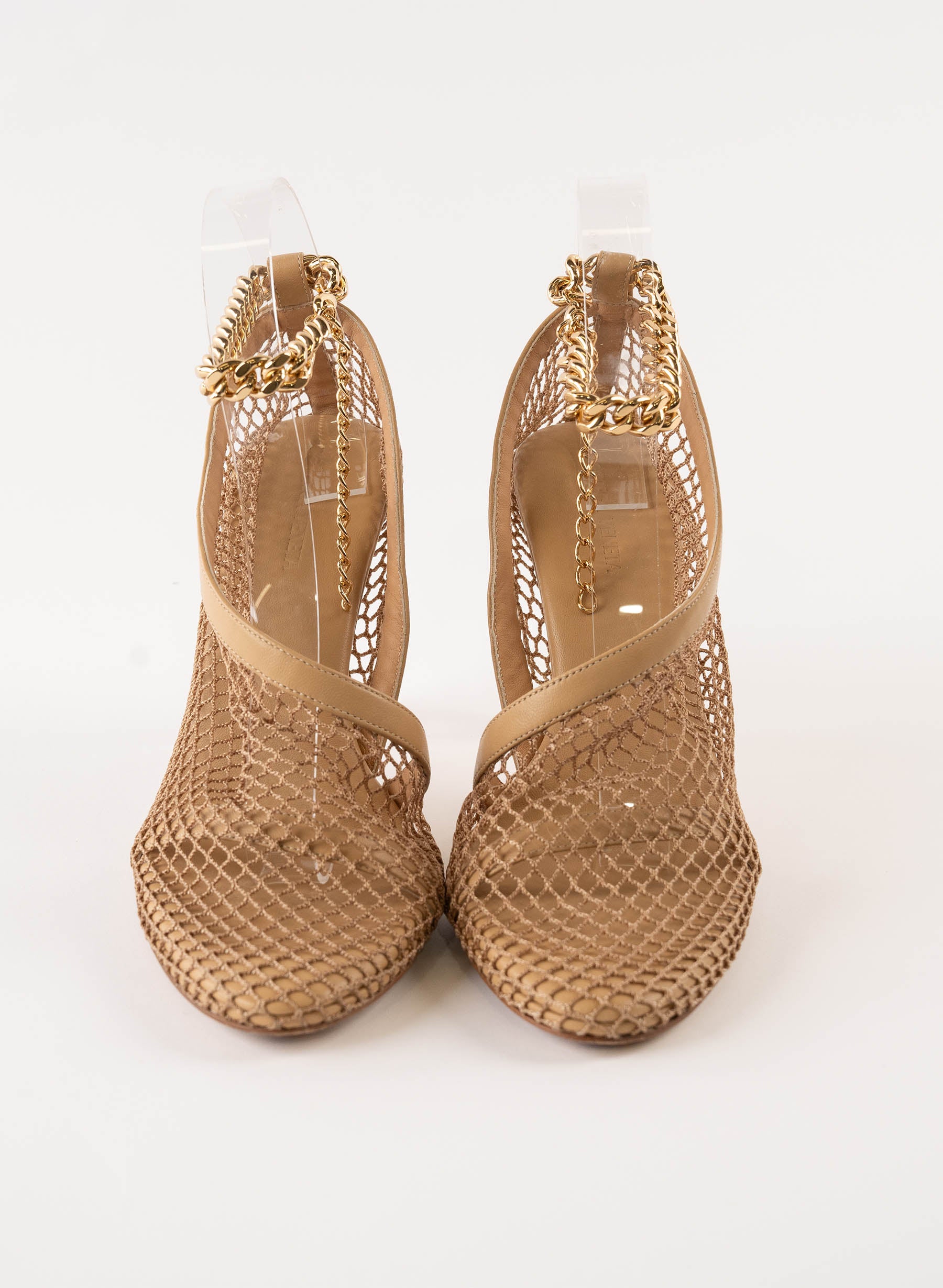 Bottega Veneta Mesh Nappa Chunky Chain Sandals