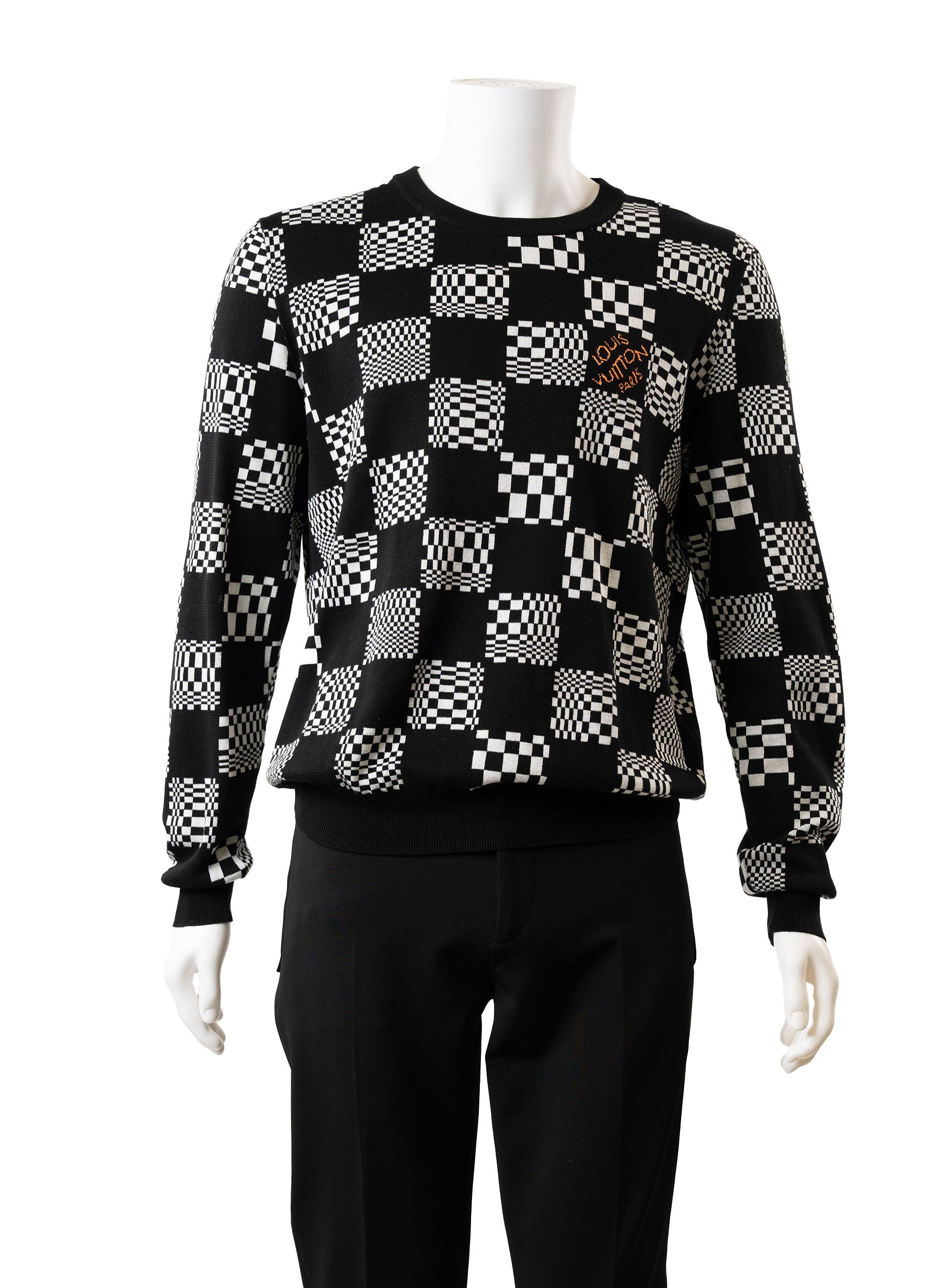 Louis Vuitton 2021 Damier Distorted Jacquard Pullover