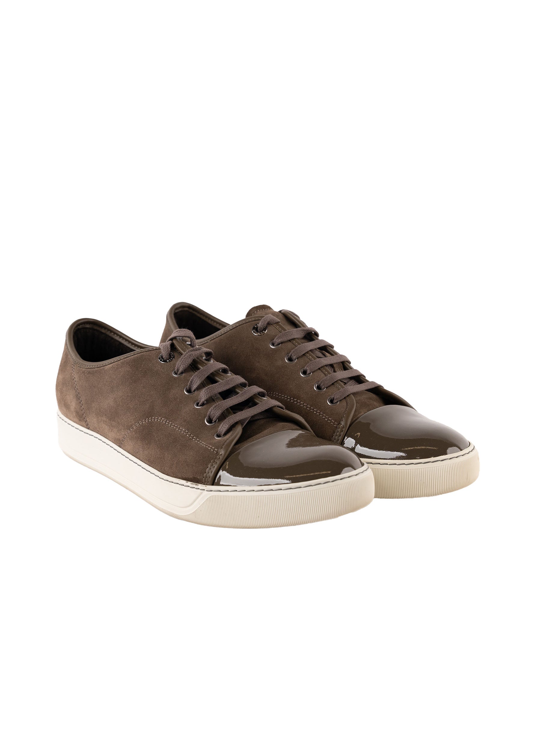 Lanvin Patent and Suede Low Top Sneakers