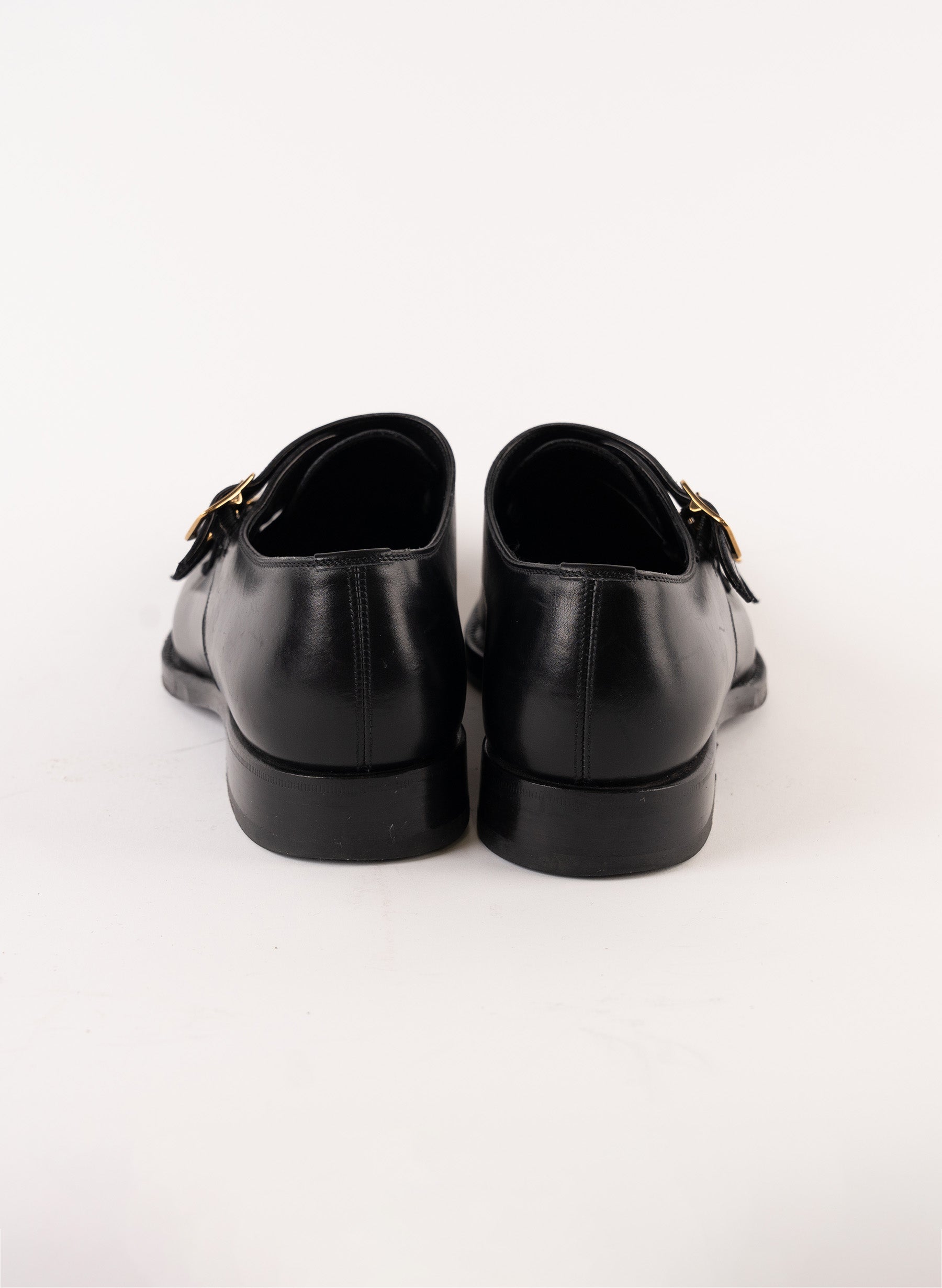 Tom Ford Elkan Burnished Leather Monk Strap Shoes