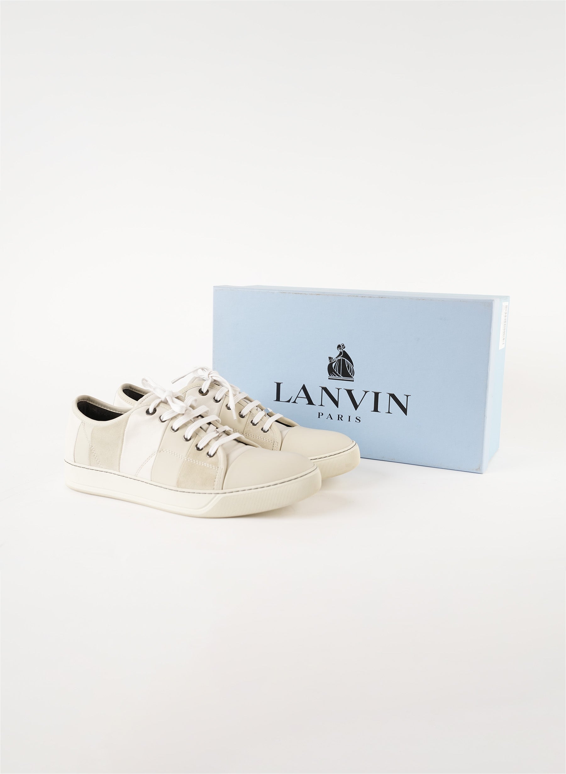 Lanvin Striped Leather Low-Top Sneaker