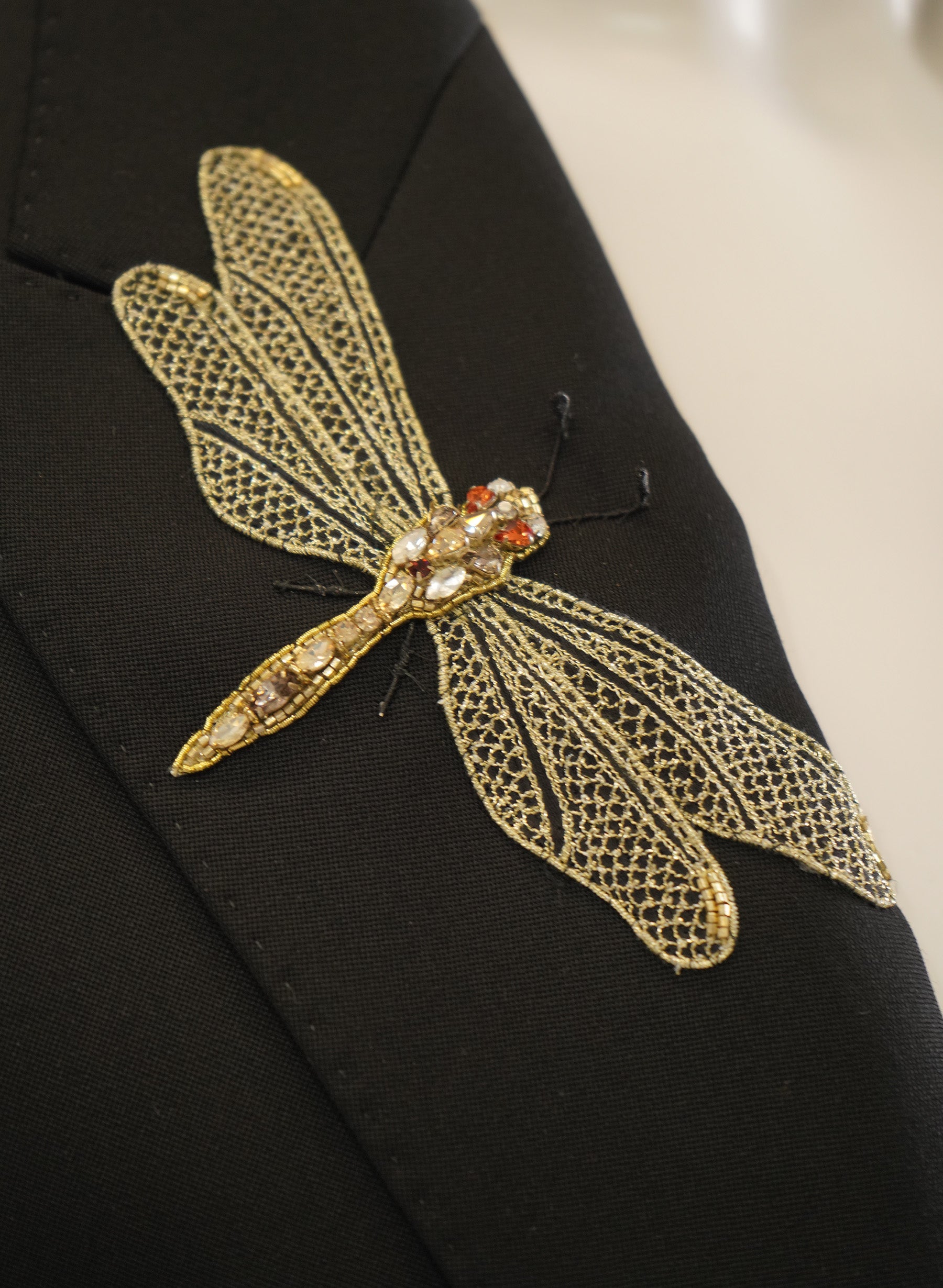 Alexander McQueen Dragonfly Applique Single-Breasted Jacket