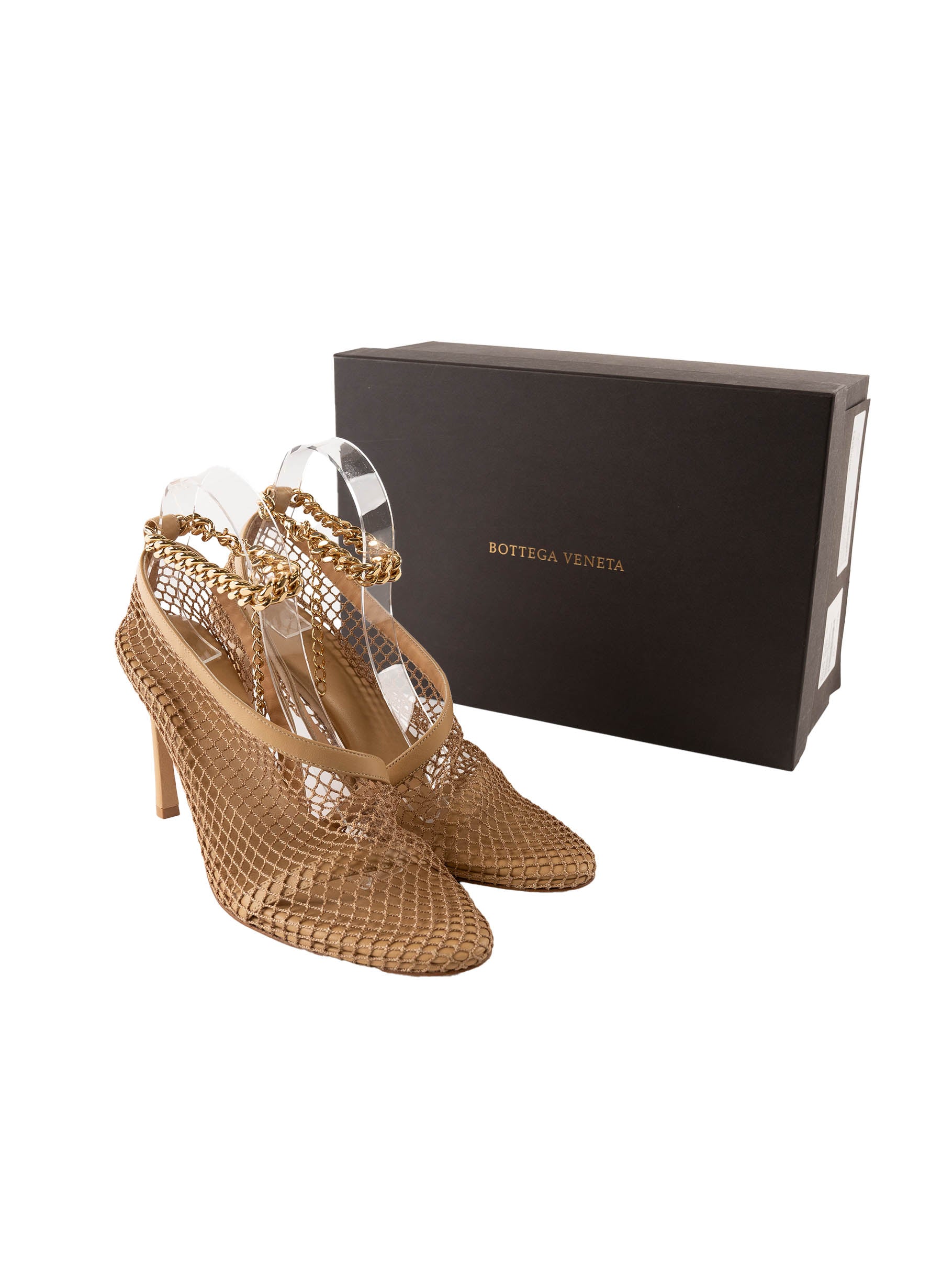 Bottega Veneta Mesh Nappa Chunky Chain Sandals