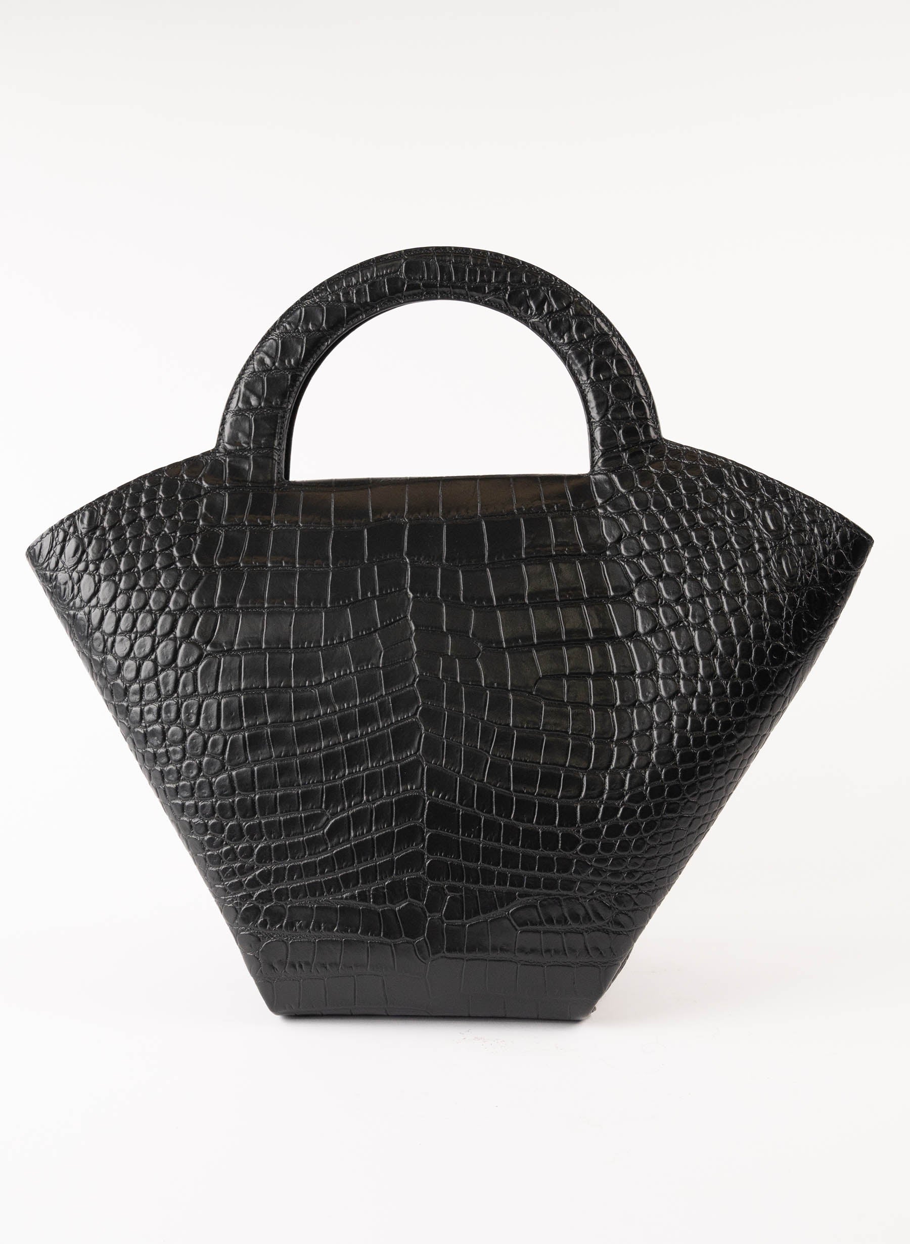 Bottega Veneta Crocodile Embossed Leather Doll Tote