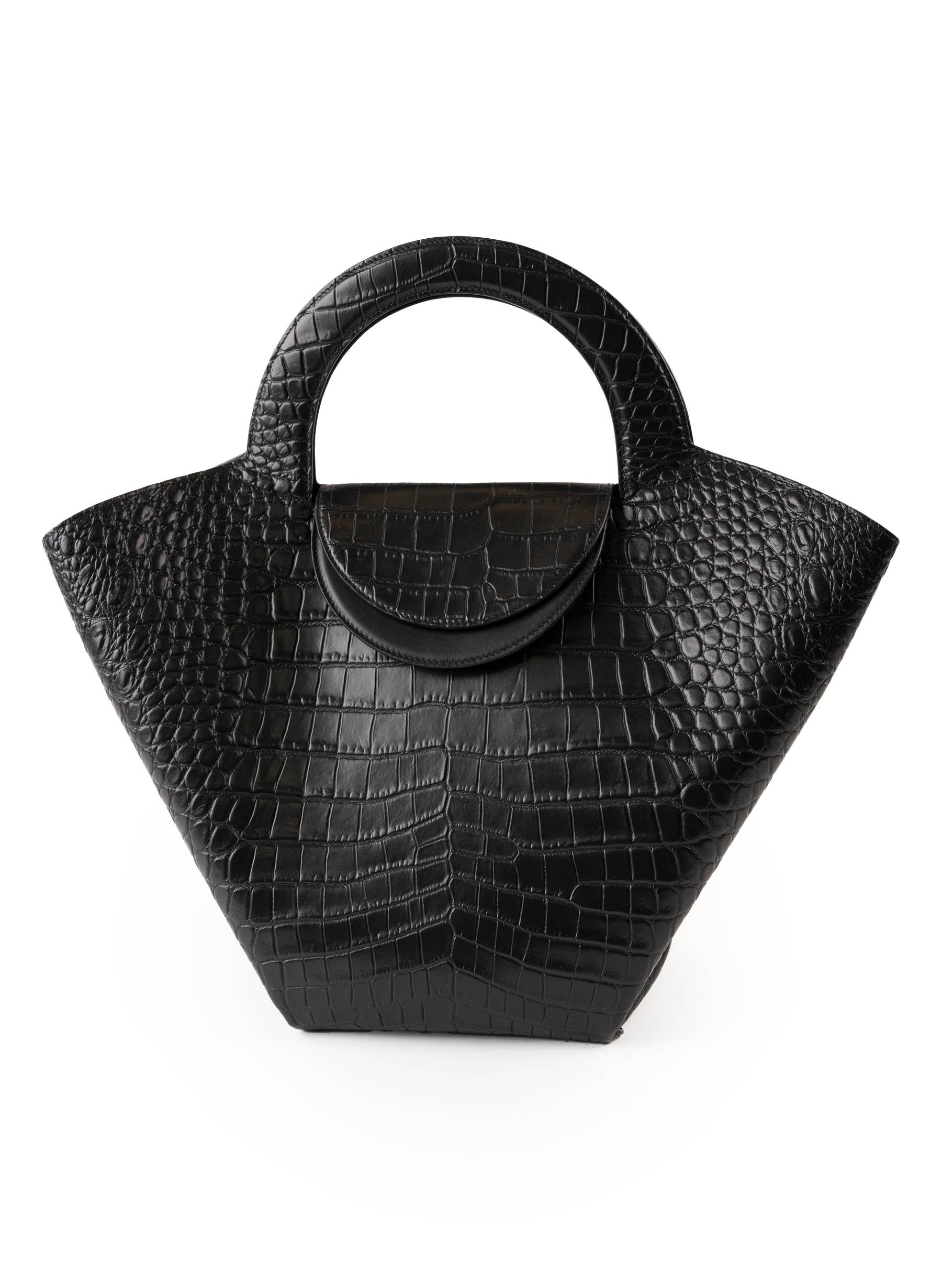 Bottega Veneta Crocodile Embossed Leather Doll Tote