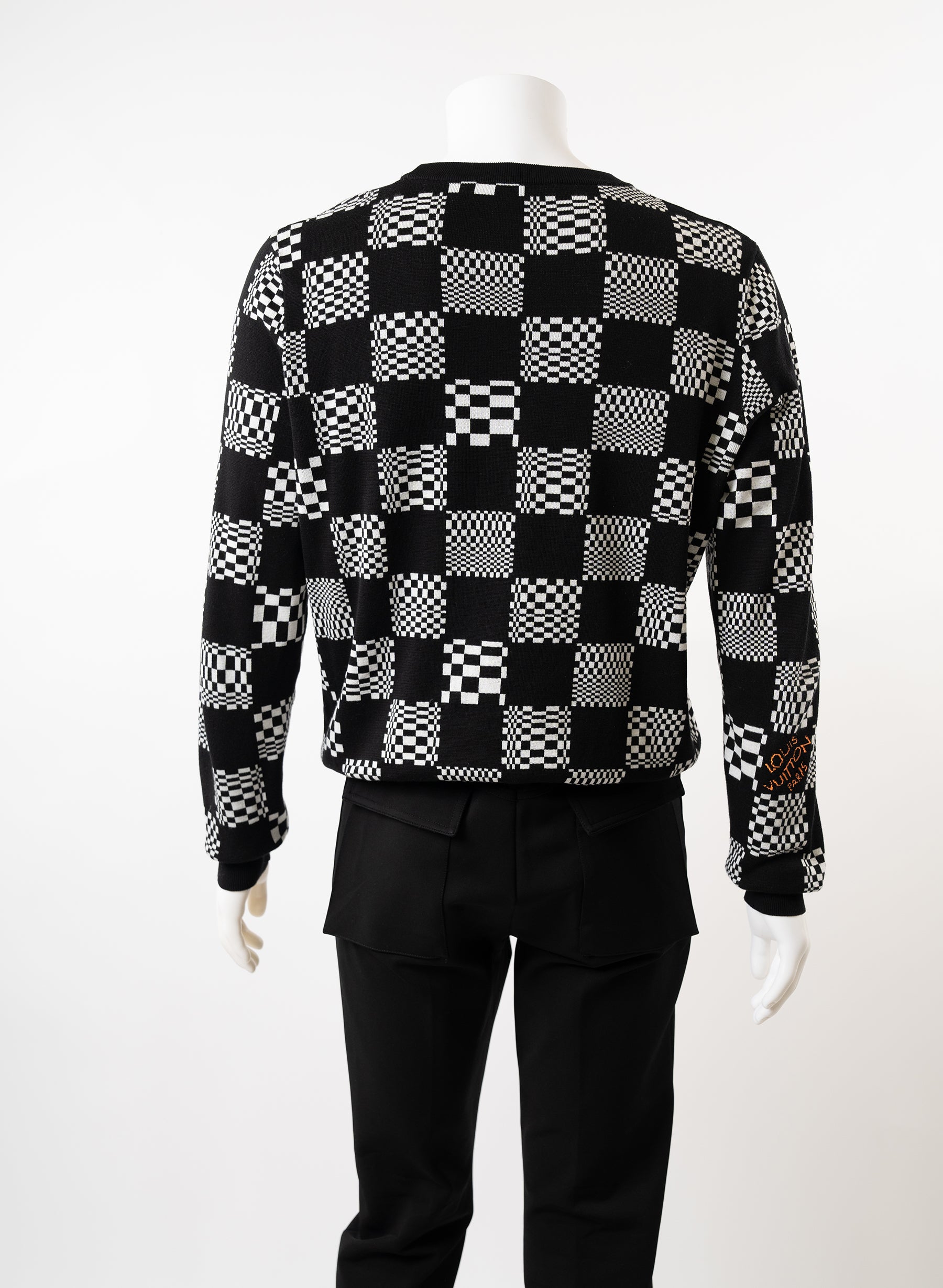 Louis Vuitton 2021 Damier Distorted Jacquard Pullover