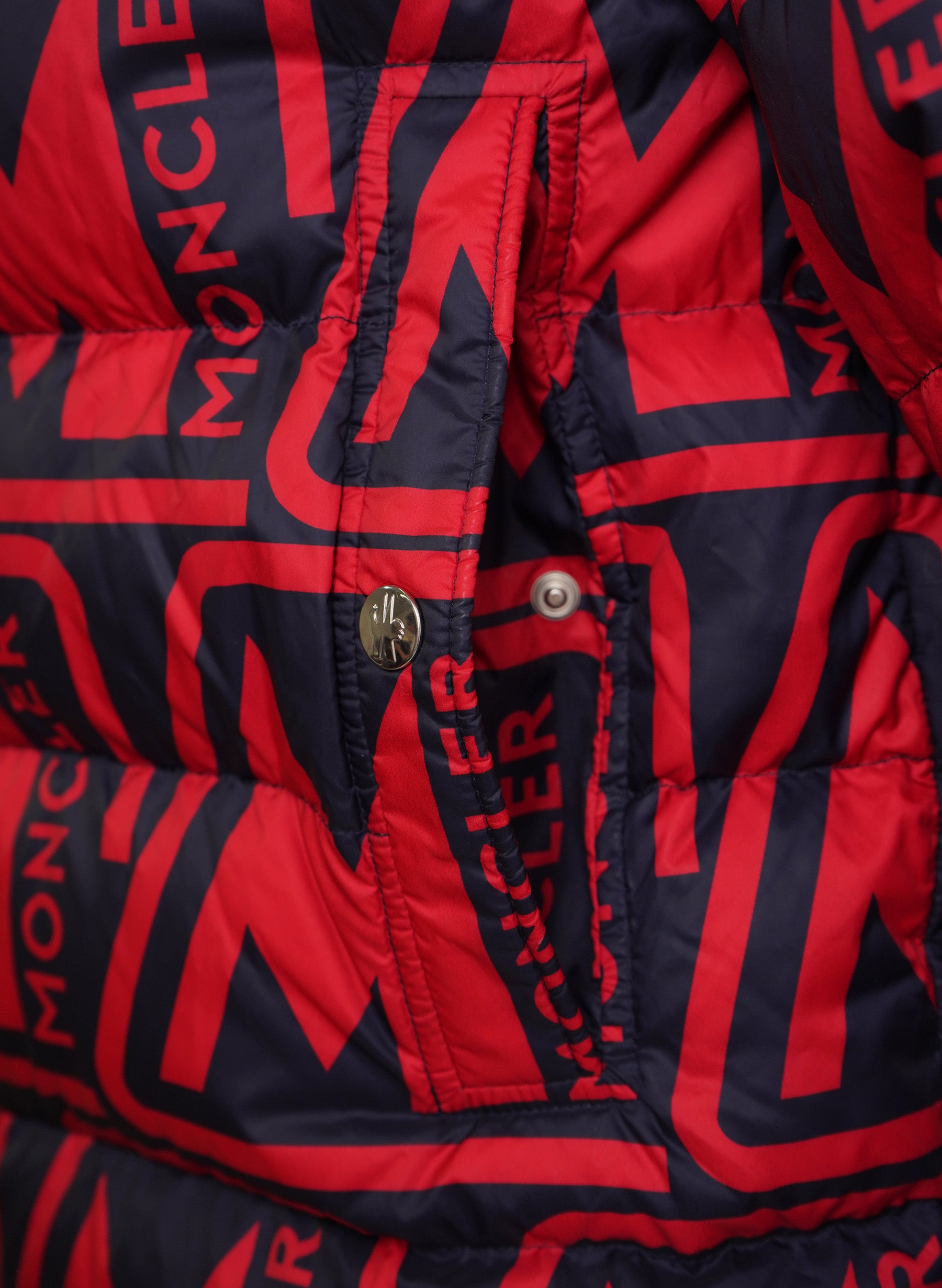 Moncler Frioland Down Jacket in Logo Print