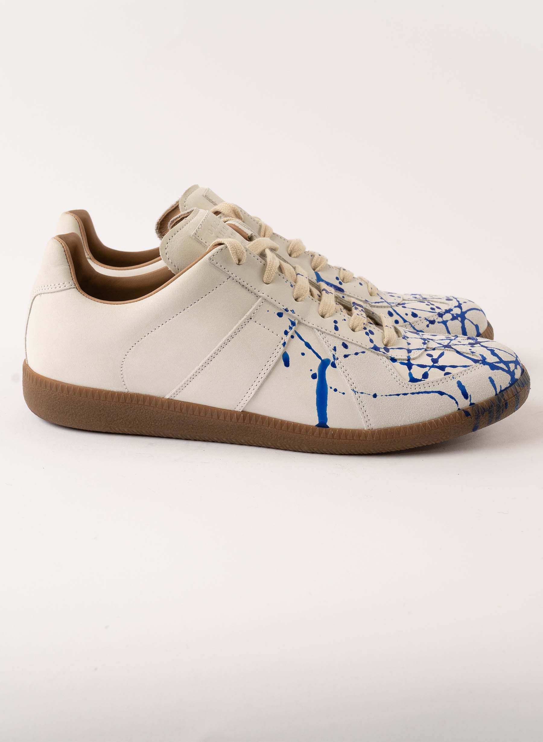 Maison Margiela 'Replica' Paint Splatter Leather Sneakers