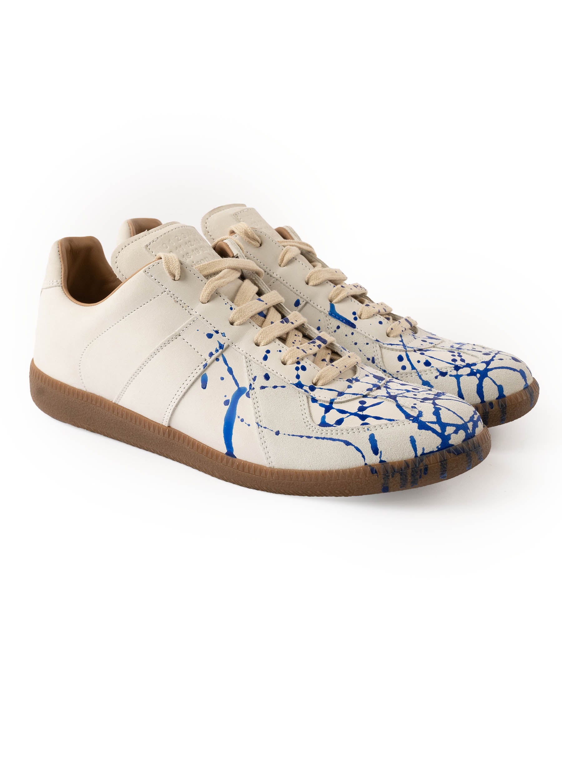 Maison Margiela 'Replica' Paint Splatter Leather Sneakers