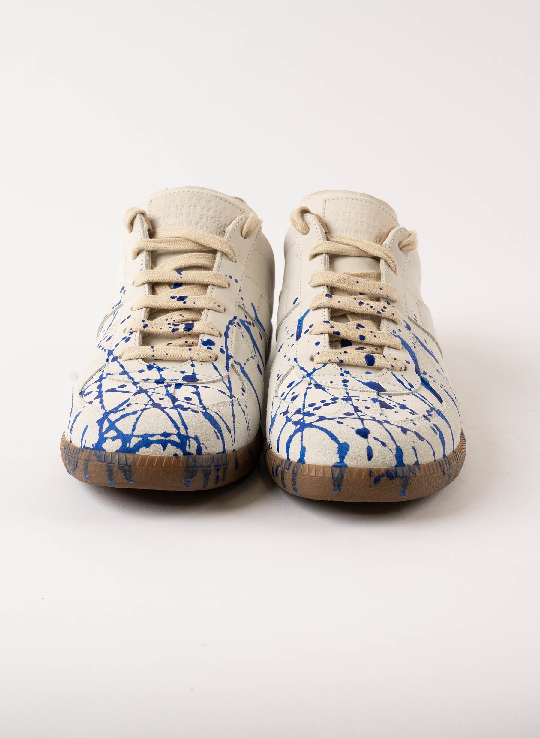 Maison Margiela 'Replica' Paint Splatter Leather Sneakers