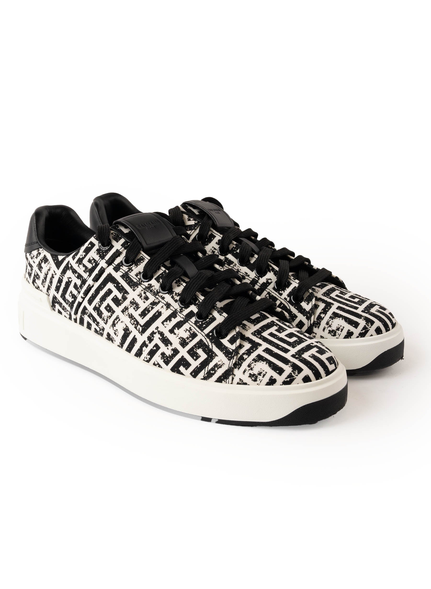 Balmain B Court Washed Monogram Sneakers