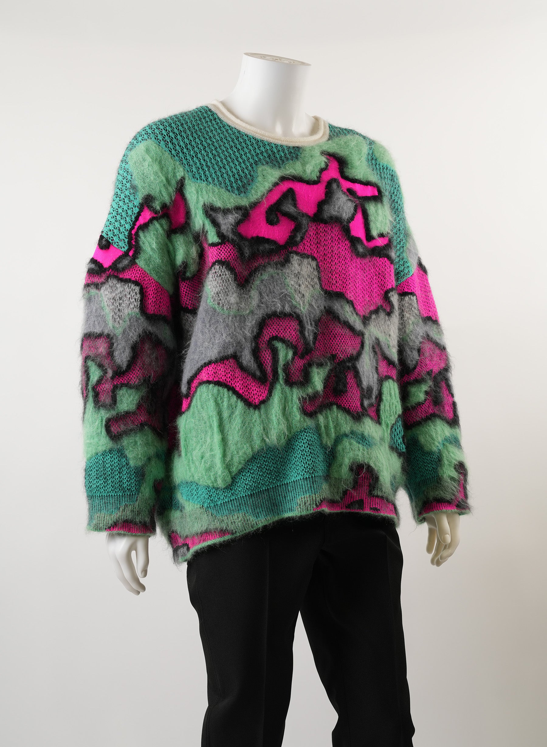 Loewe Mohair Blend Sweater with Camouflage Pattern