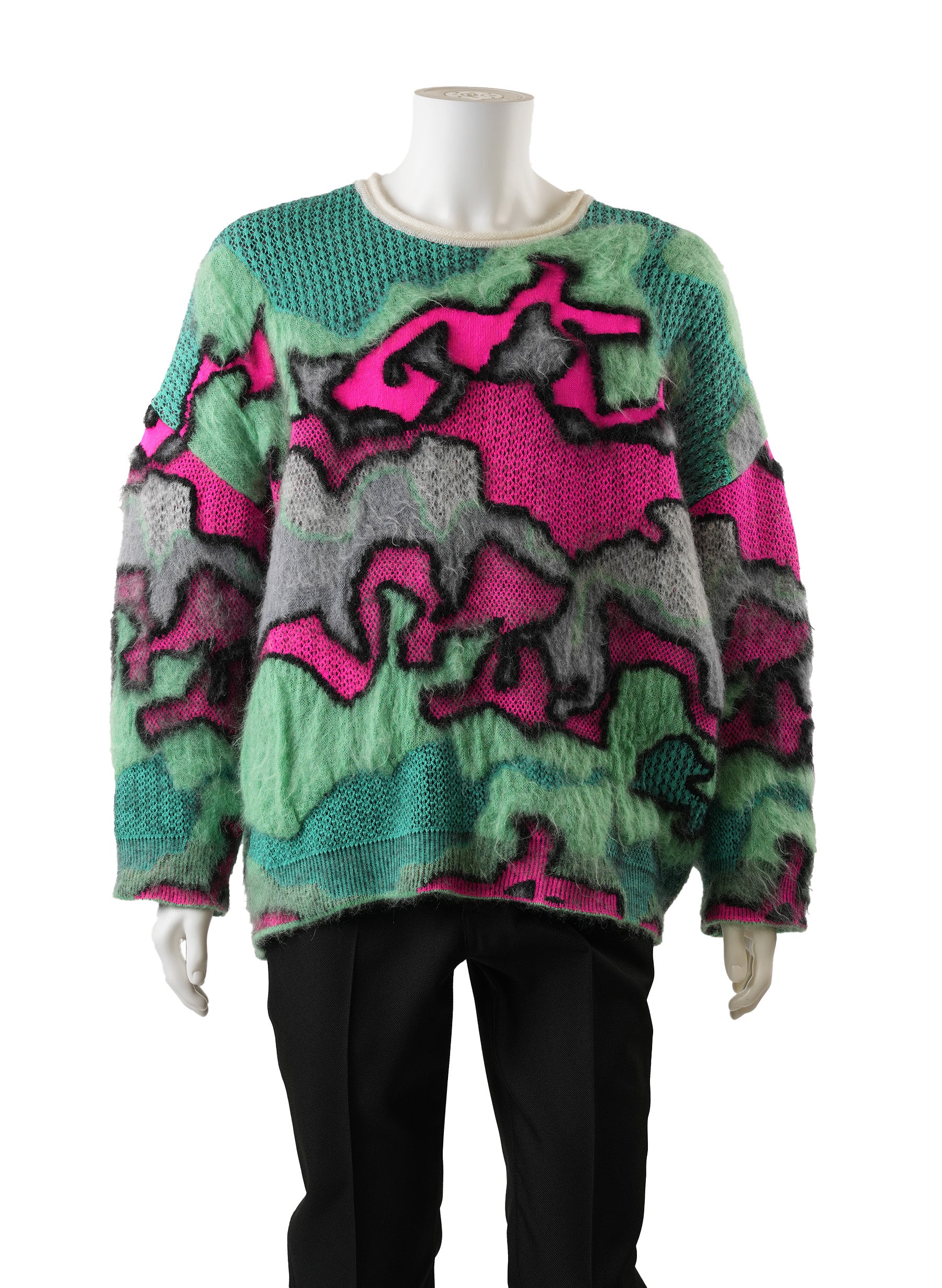 Loewe Mohair Blend Sweater with Camouflage Pattern