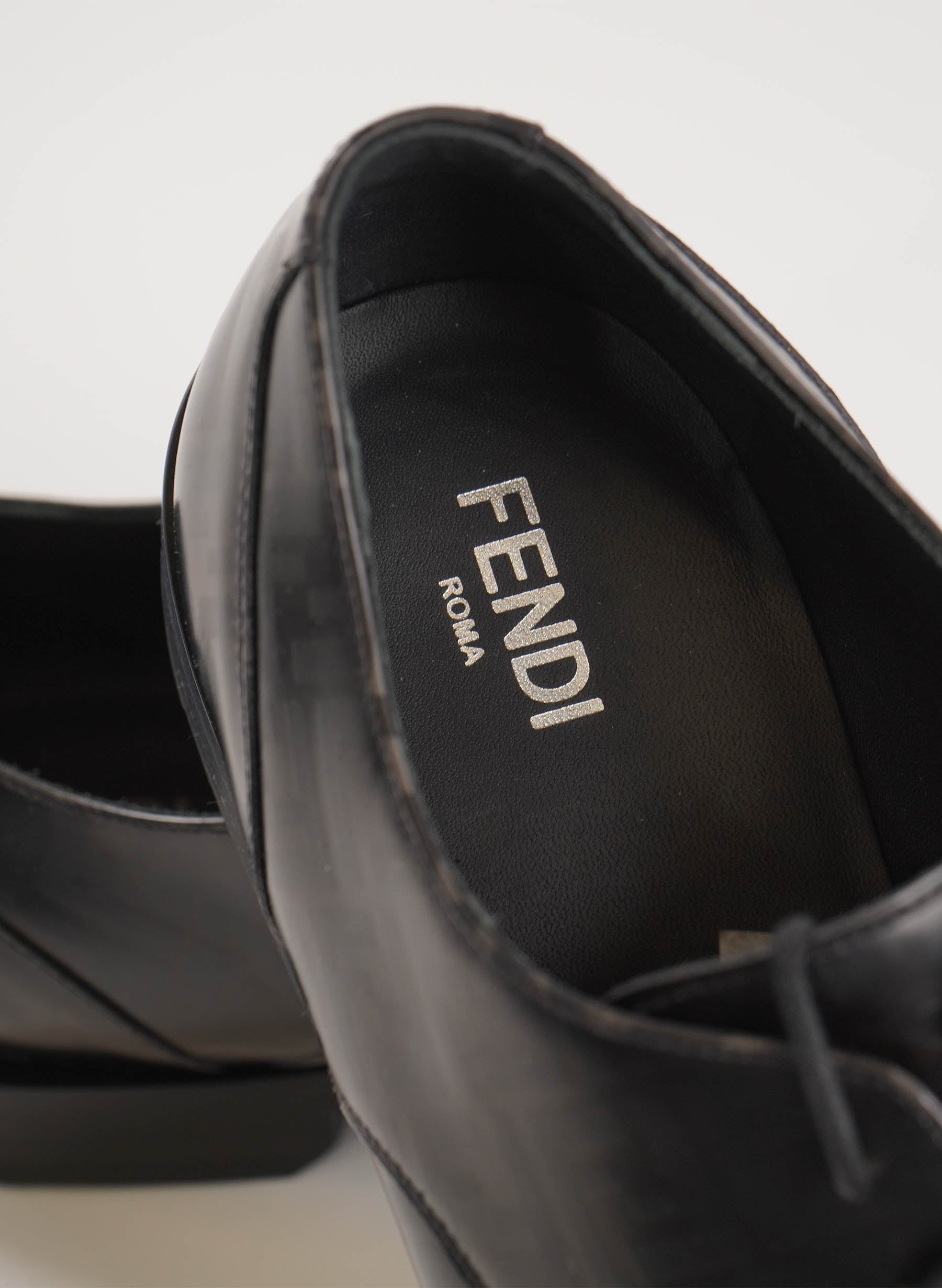 Fendi FF Print Leather Derby Shoes