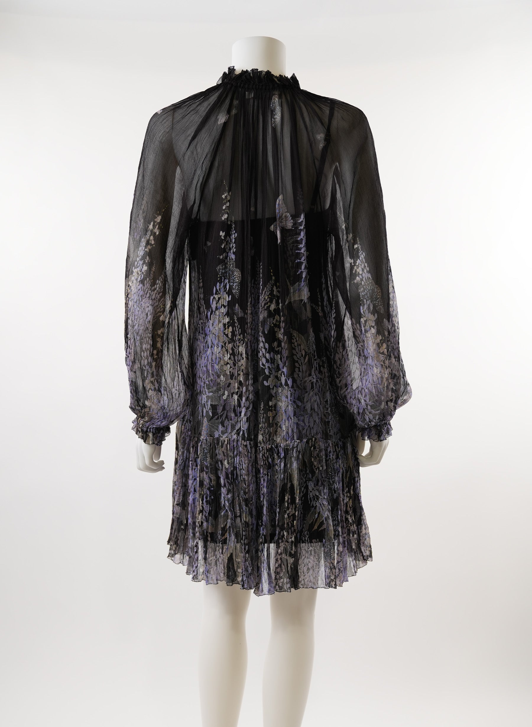 Zimmermann Gathered Floral-Print Silk-Crepon Dress