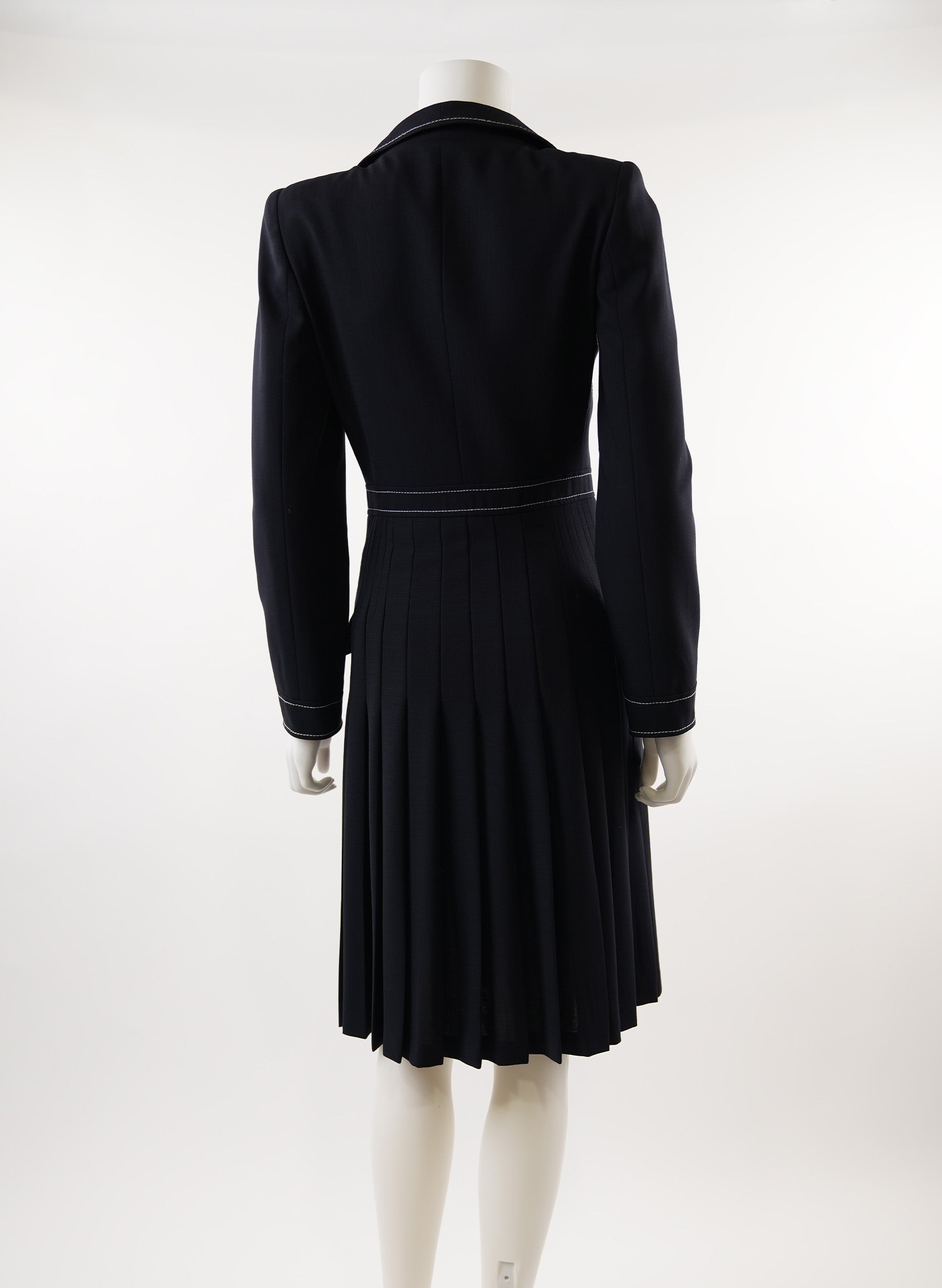 Valentino Contrast Stitched Wool Dress