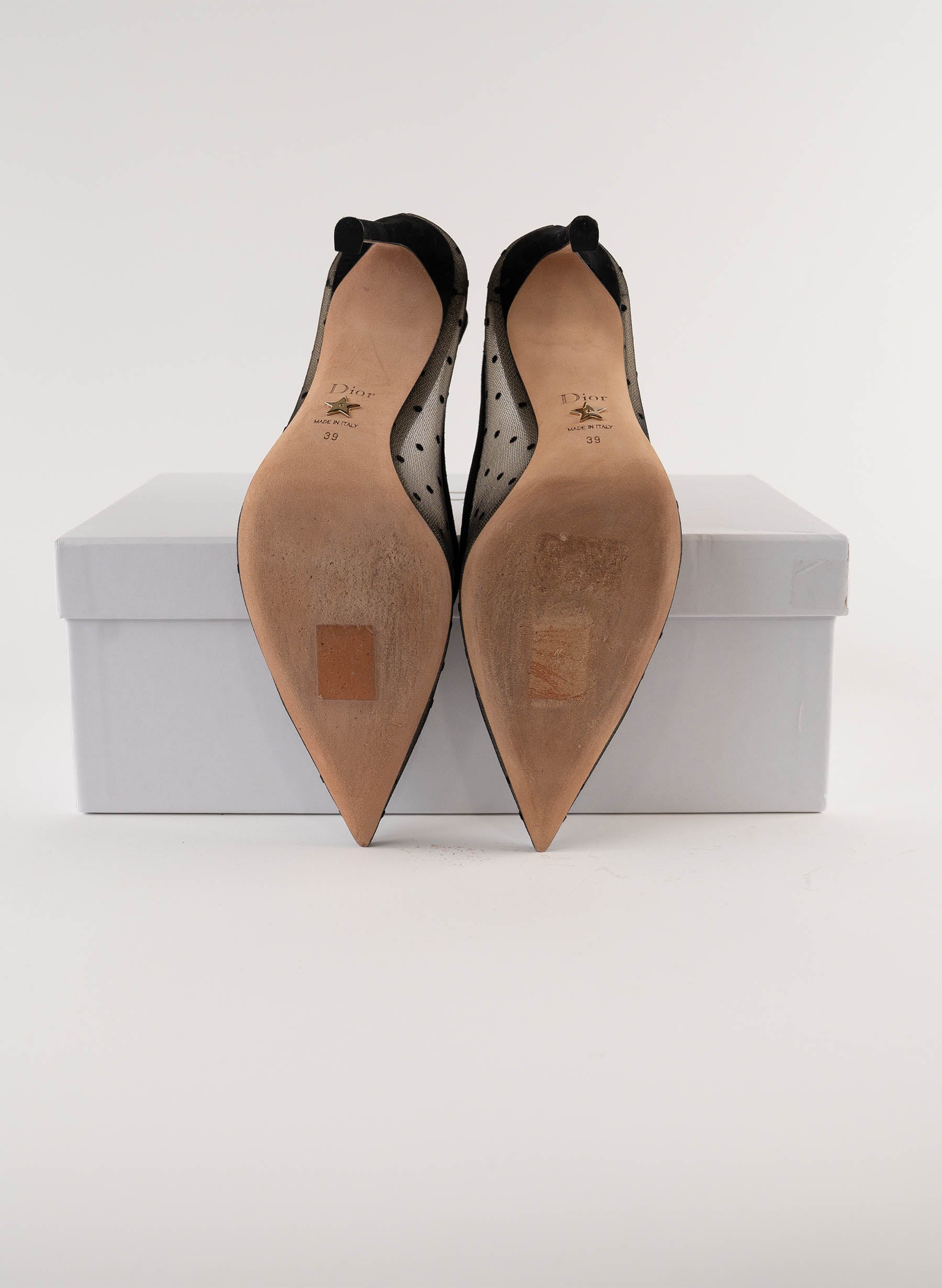 Christian Dior Mesh Plumetis Tulle D-Moi Pumps