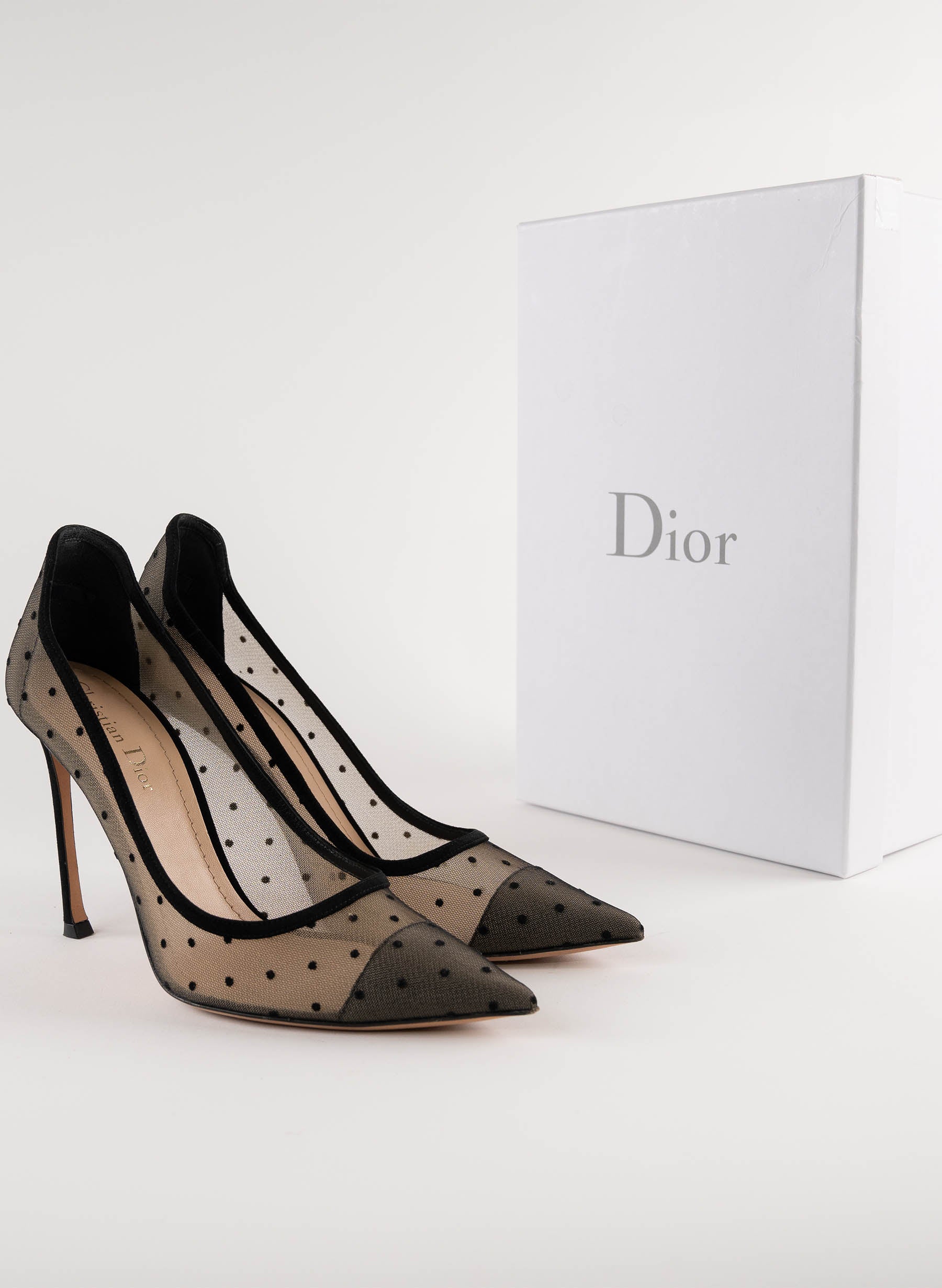 Christian Dior Mesh Plumetis Tulle D-Moi Pumps