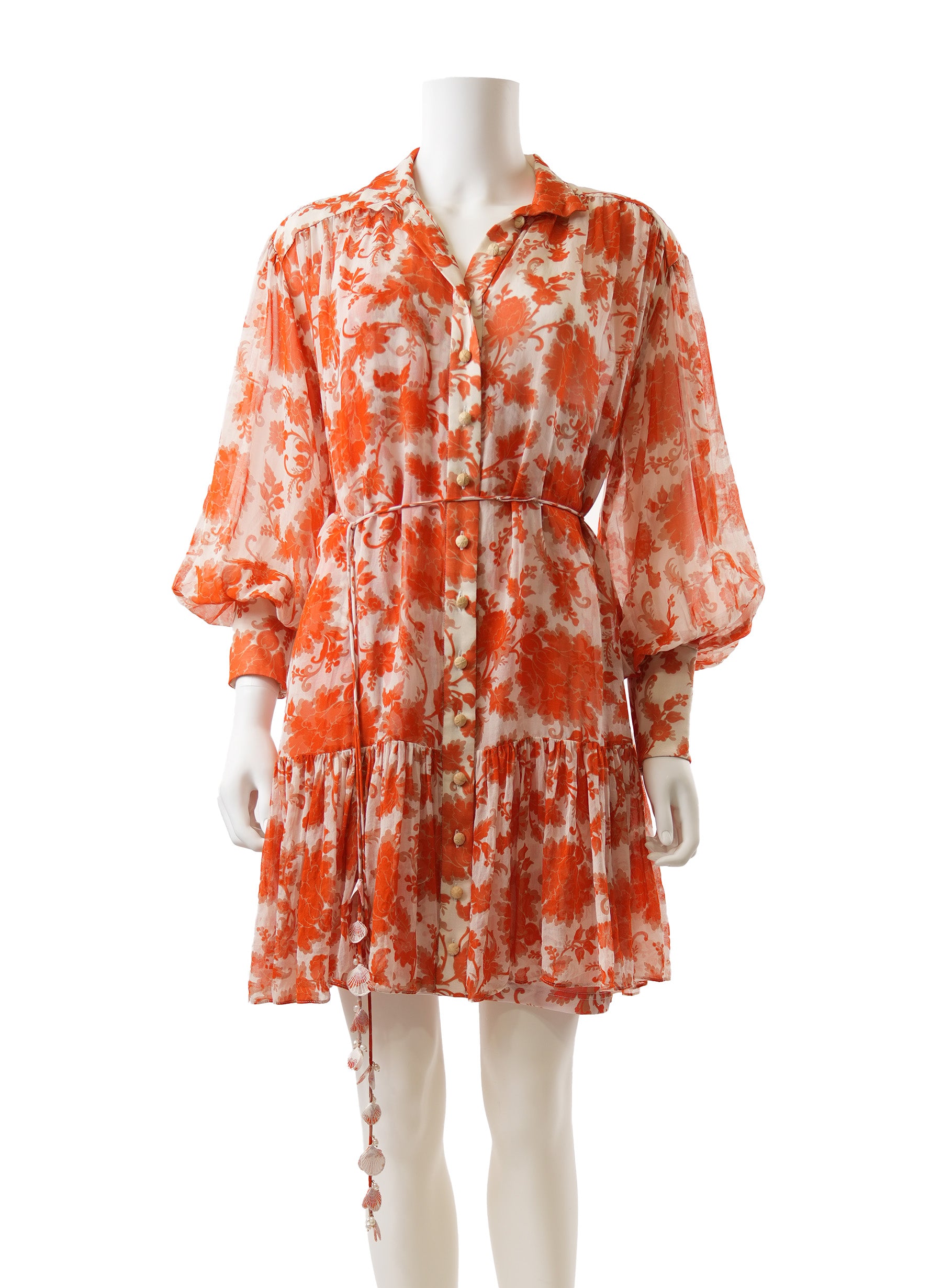 Zimmermann Postcard Lantern Long Sleeve Mini Dress