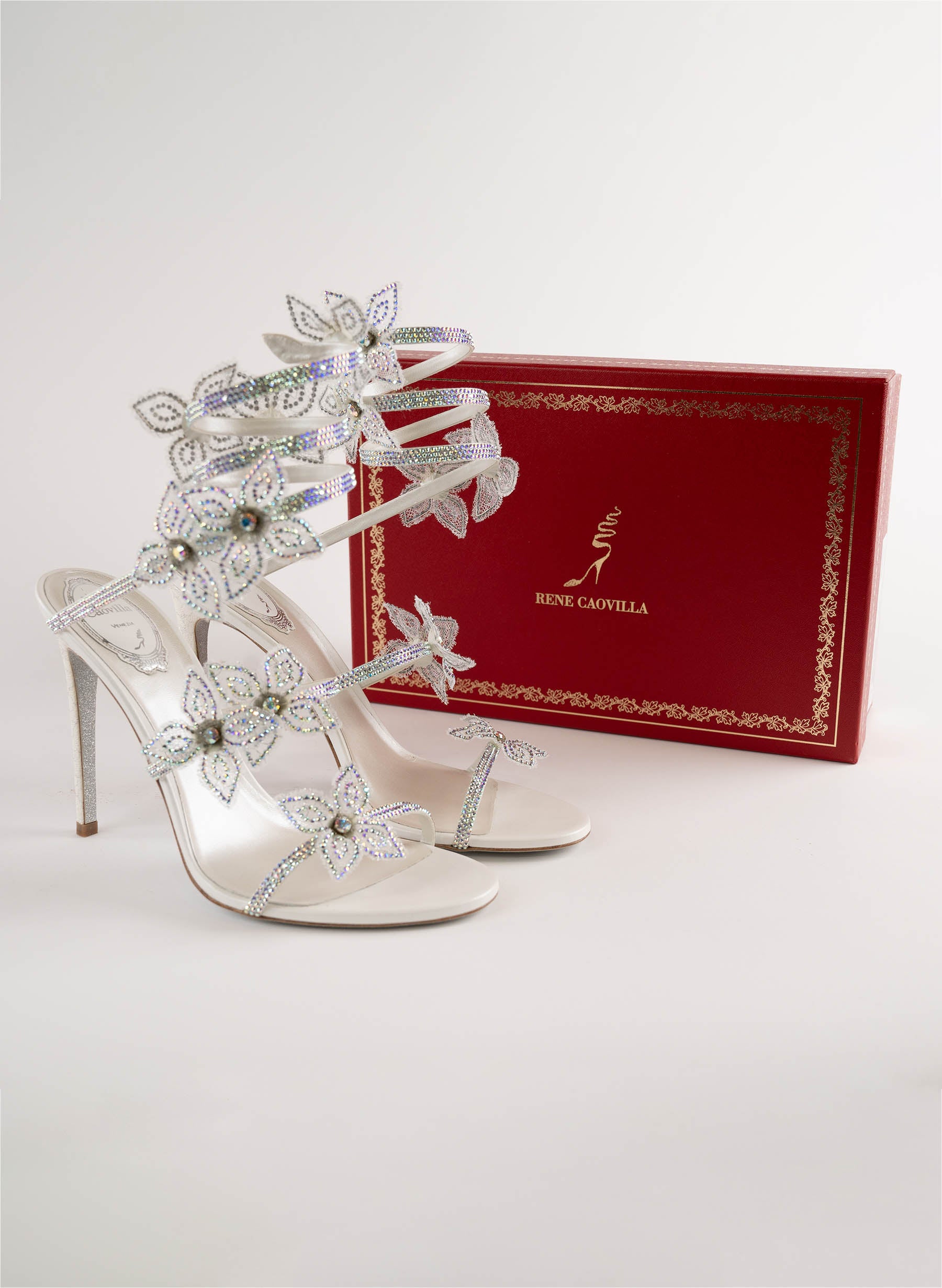 Rene Caovilla Floriane Crystal Embellished Sandals 105