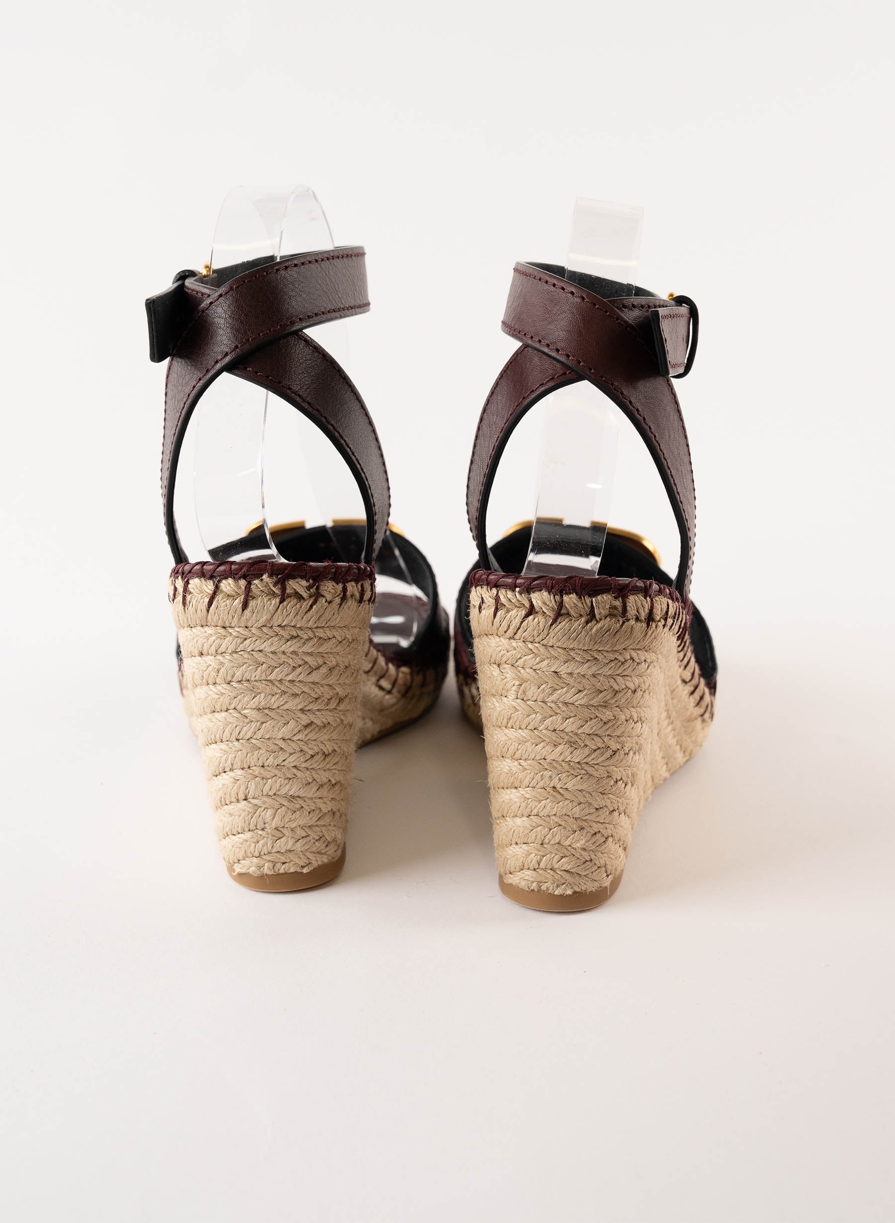 Valentino VLogo Ankle Wrap Espadrille Wedge Sandal