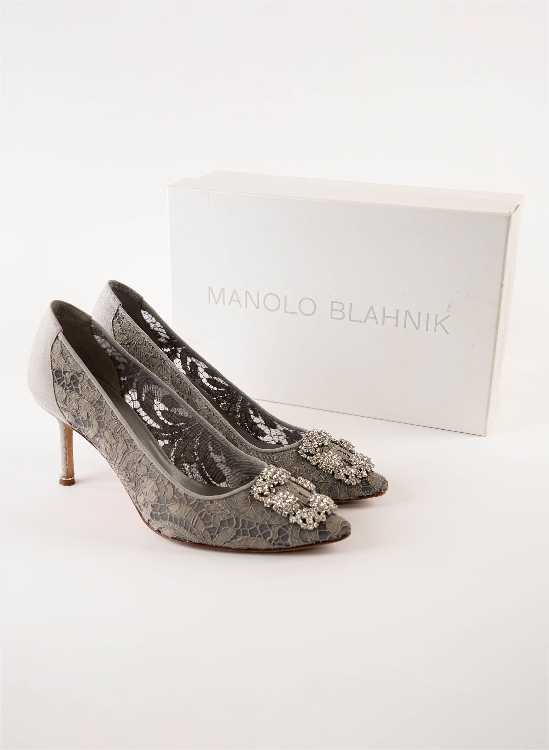 Manolo Blahnik Floral Print Satin BB Pumps