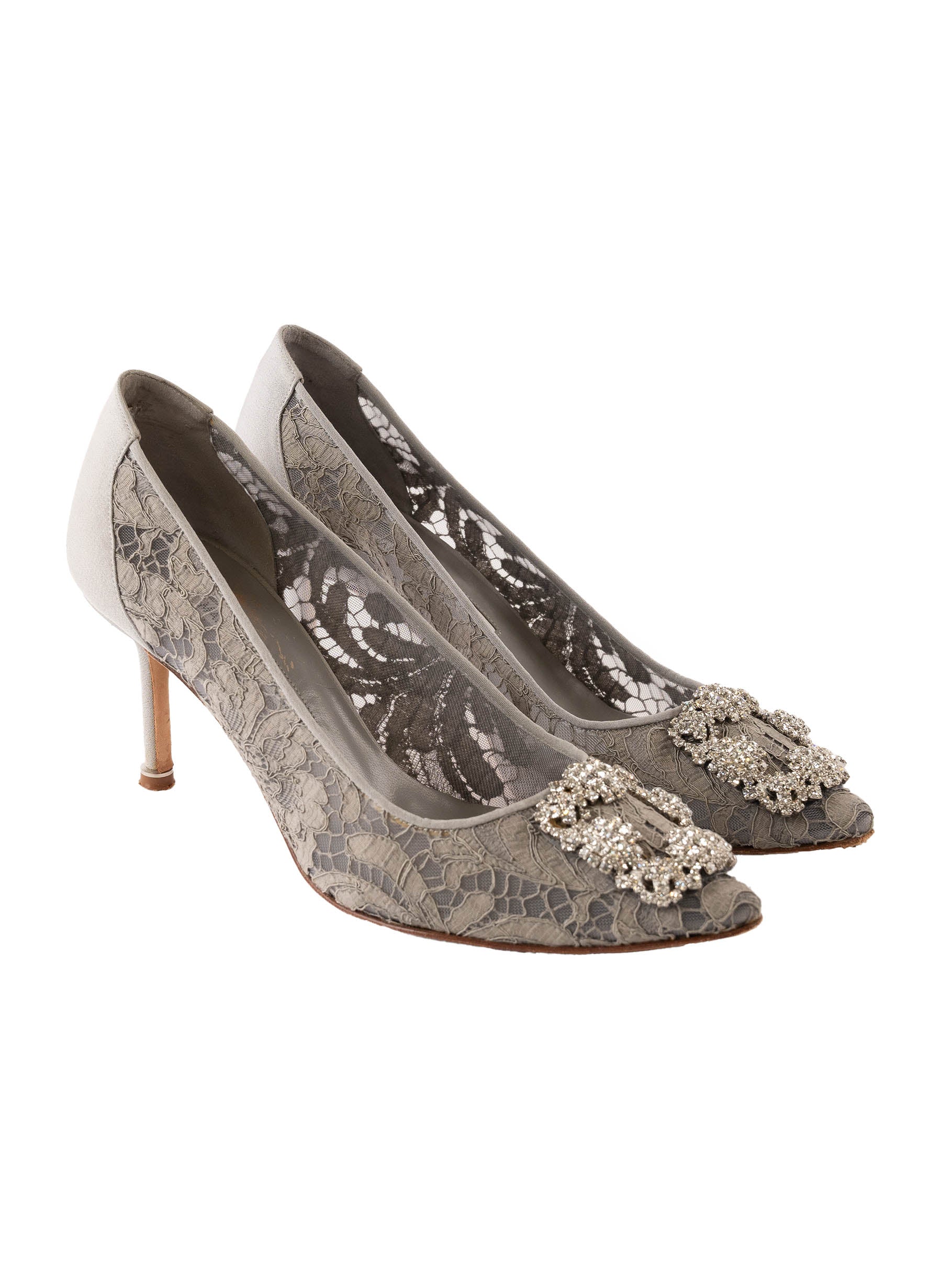 Manolo Blahnik Floral Print Satin BB Pumps