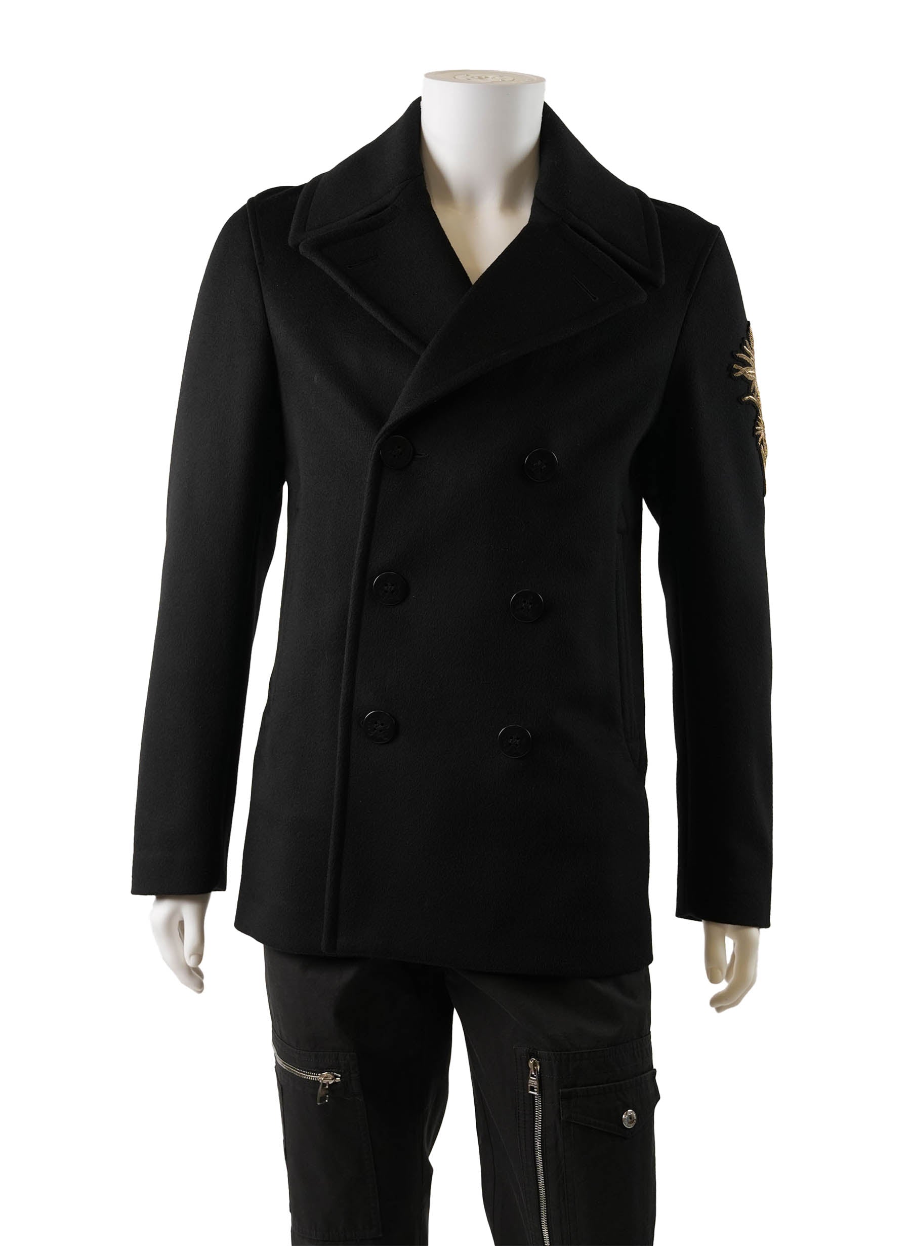 Alexander McQueen Embellished Wool and Cashmere-Blend Pea Coat