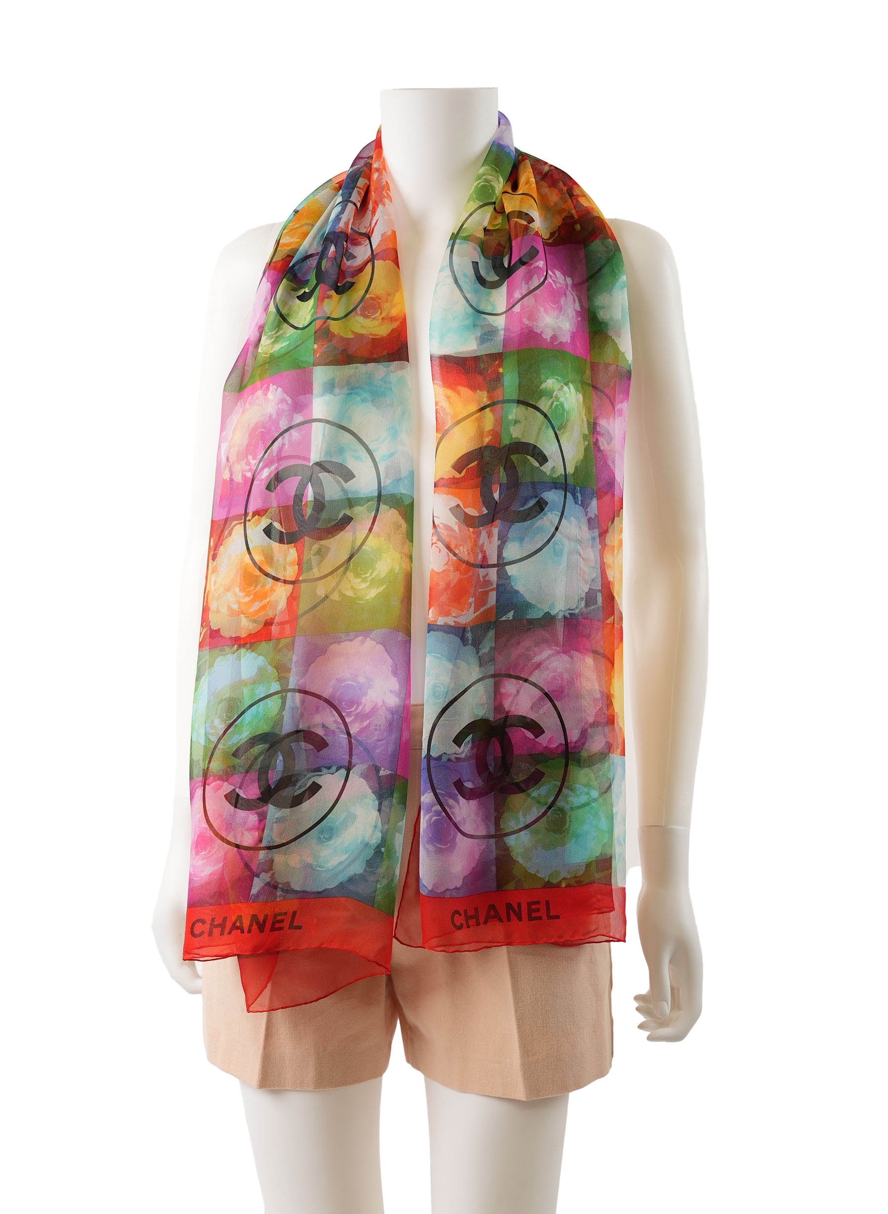 Chanel Silk CC Scarf