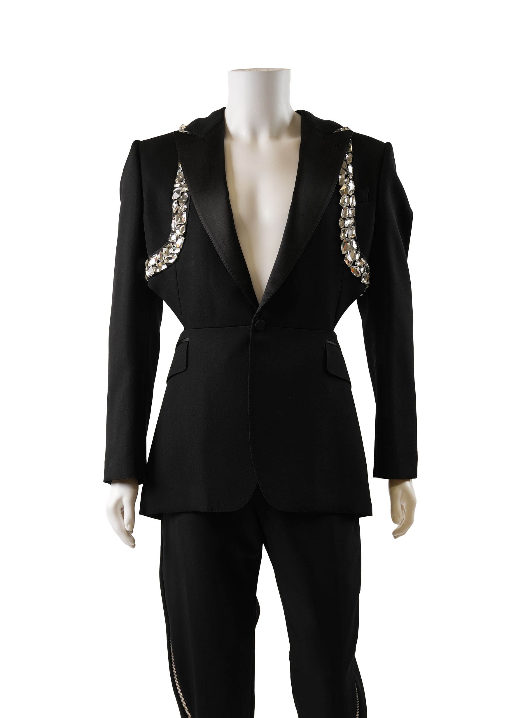 Alexander McQueen Cutout Blazer Jacket w/ Crystal Harness