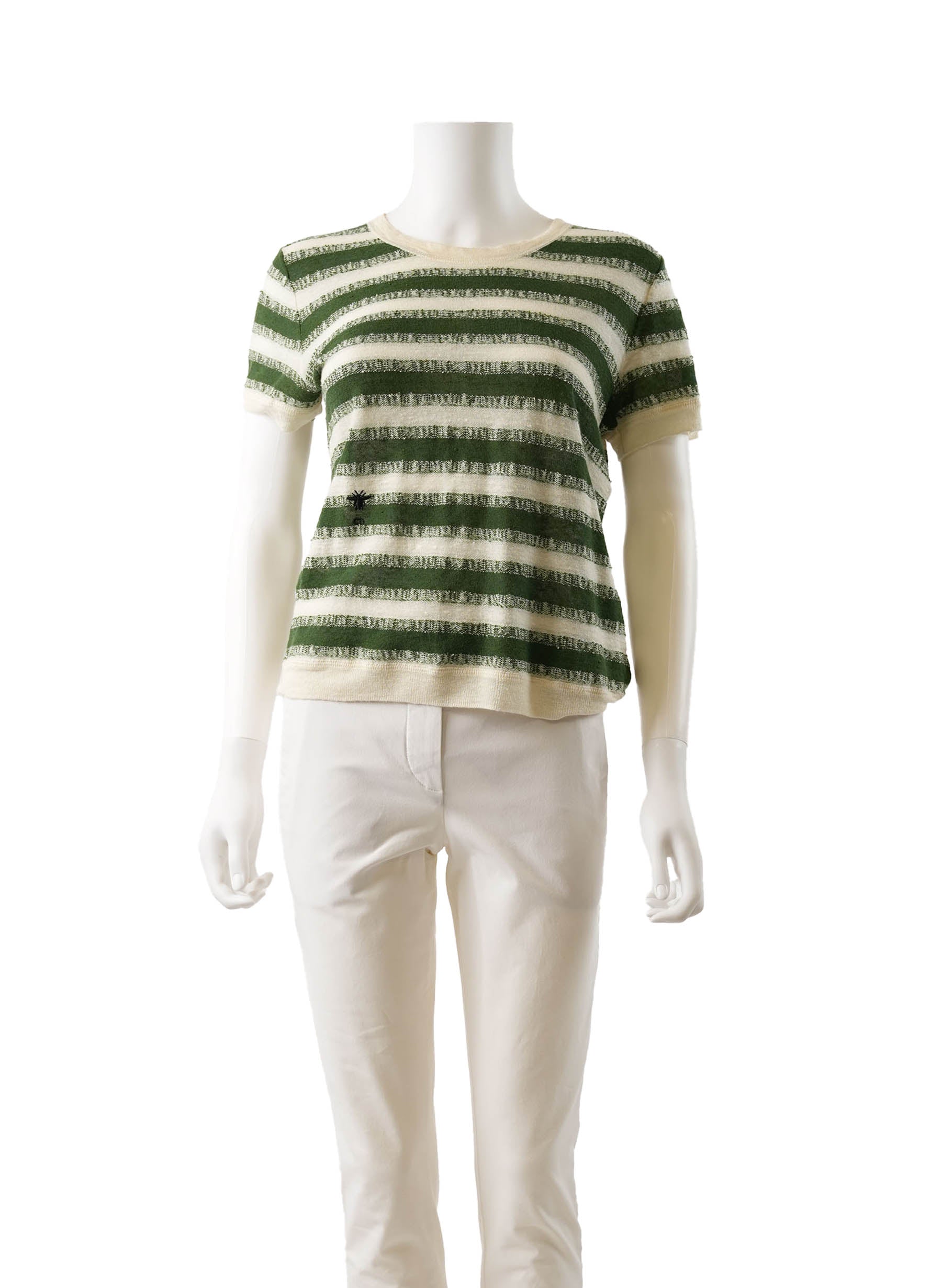 Christian Dior Striped Linen Cashmere Blend Top