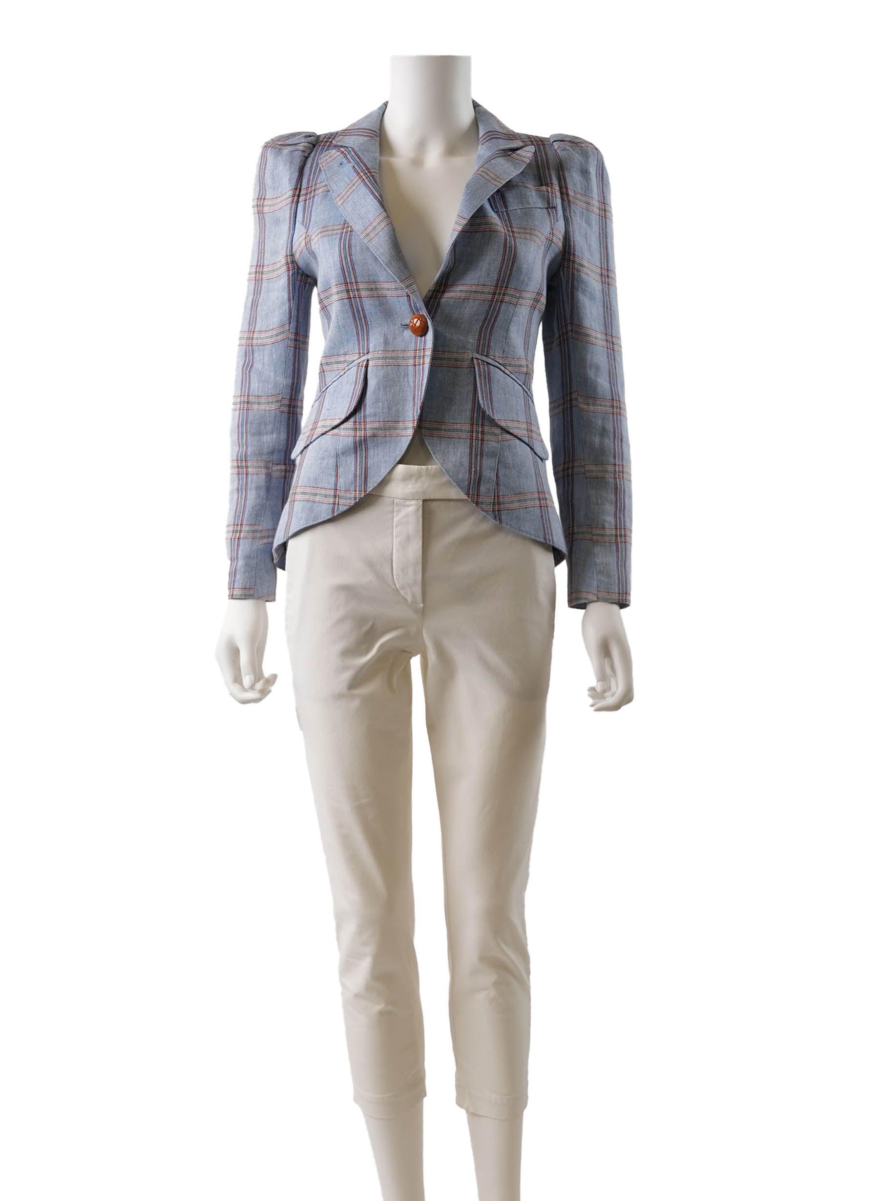 Smythe Plaid Print Blazer